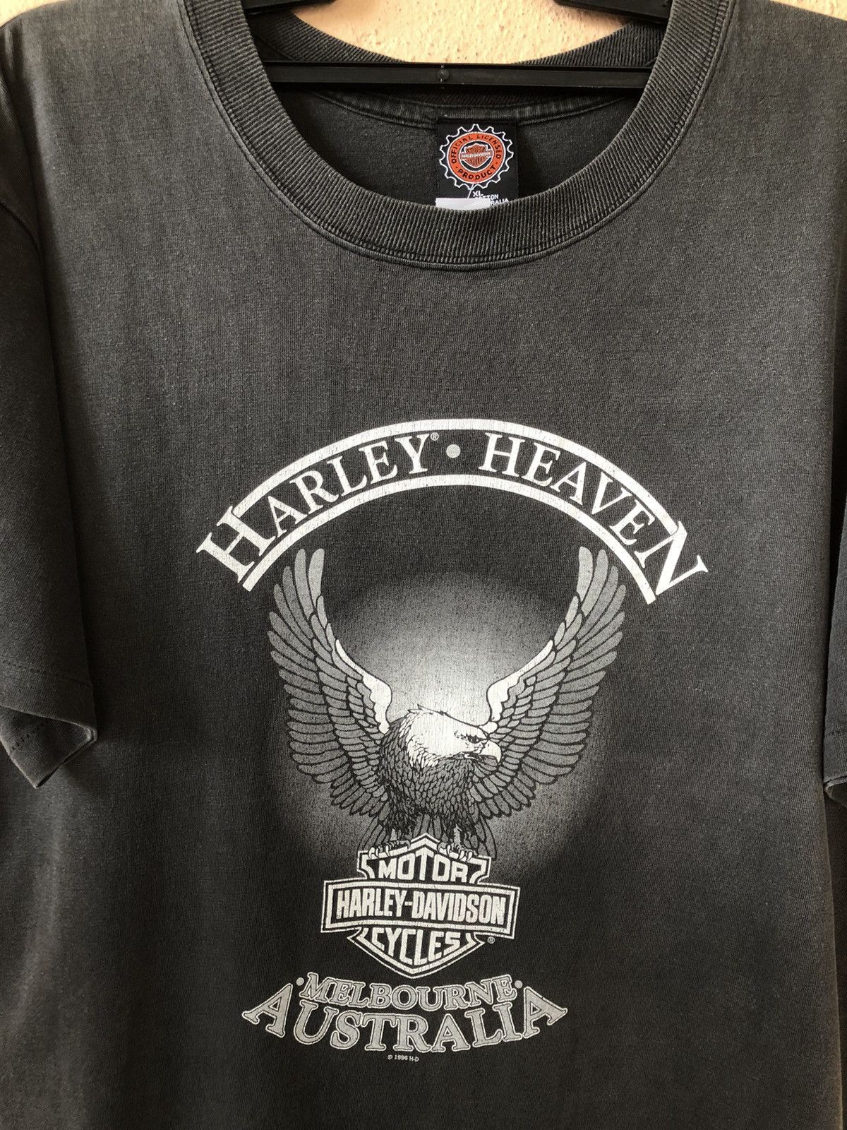 Harley Davidson × Vintage Vintage 90s HARLEY DAVIDSON Eagle Faded Tee Size US XL / EU 56 / 4 - 2 Thumbnail