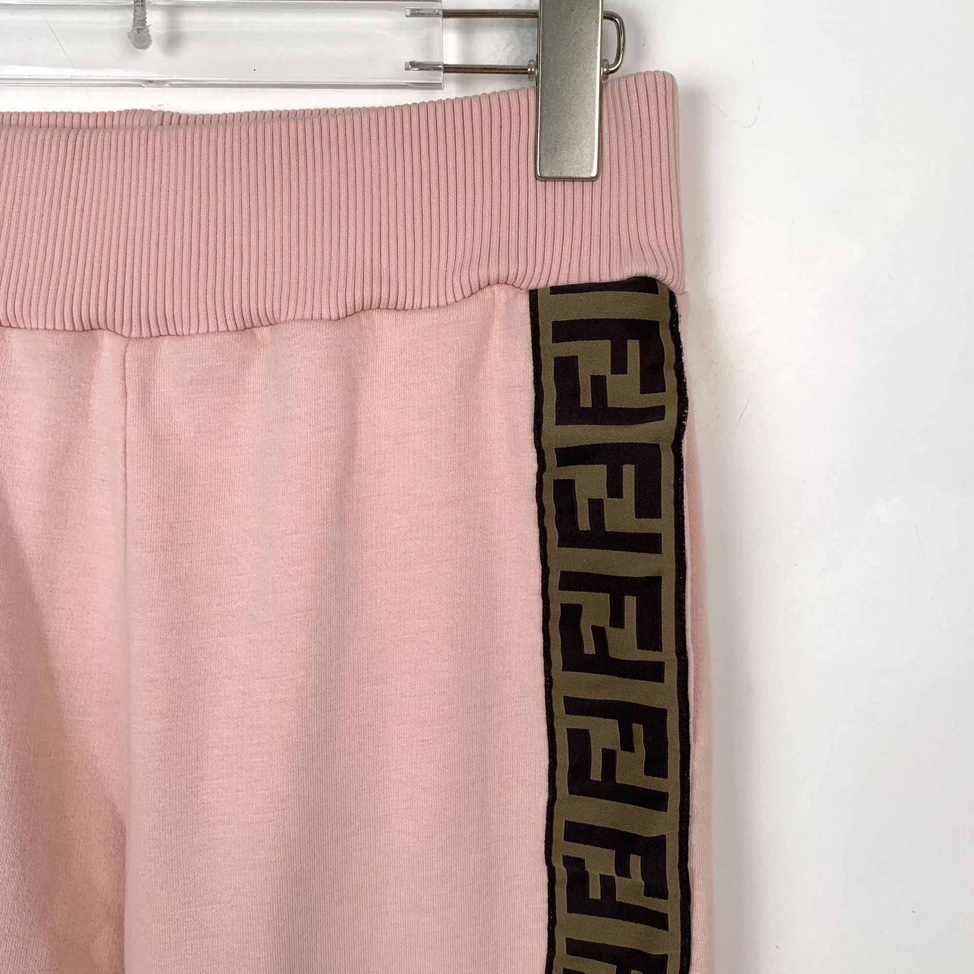 Fendi X10226 Fendi Pink Jogger Sweatpants With Logo Trim Ribbed Size 28" / US 6 / IT 42 - 3 Thumbnail