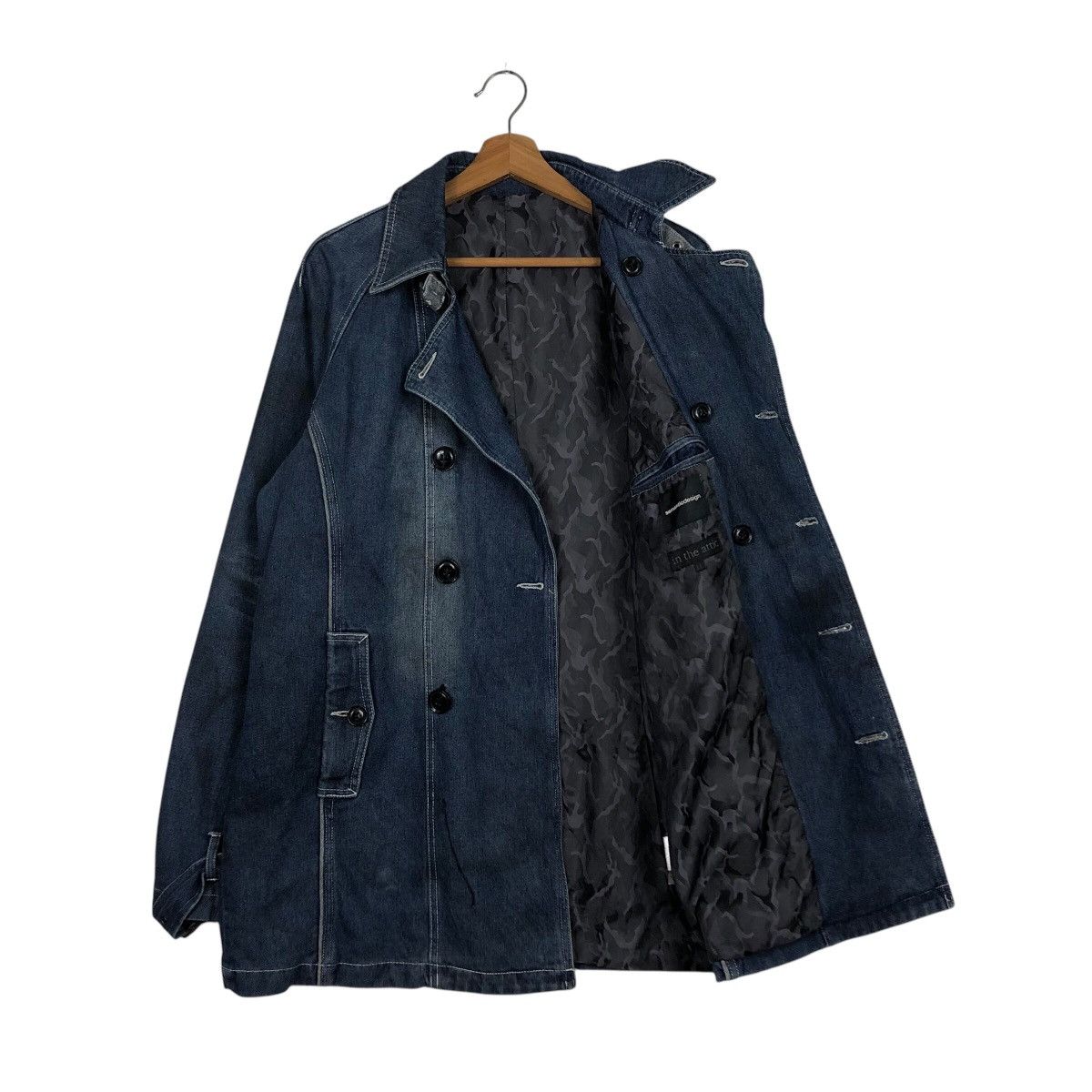 Hysteric Glamour 📌Denim Biker Jacket In The Attic Camouflage Blanket Punk Size US L / EU 52-54 / 3 - 12 Thumbnail