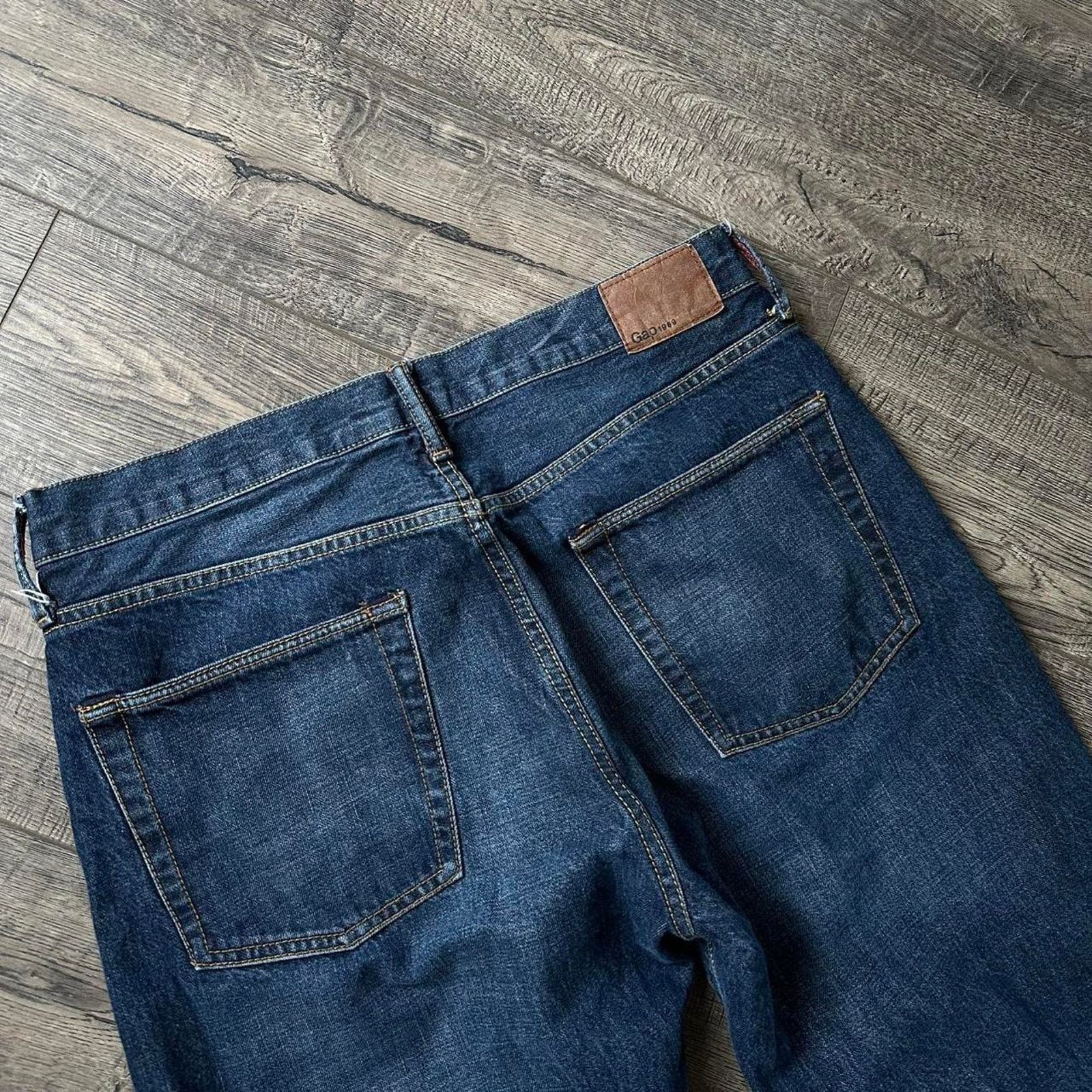 Gap Vintage Y2K Gap Dark Blue Baggy Relaxed Straight Boot Denim Size US 33 - 7 Thumbnail
