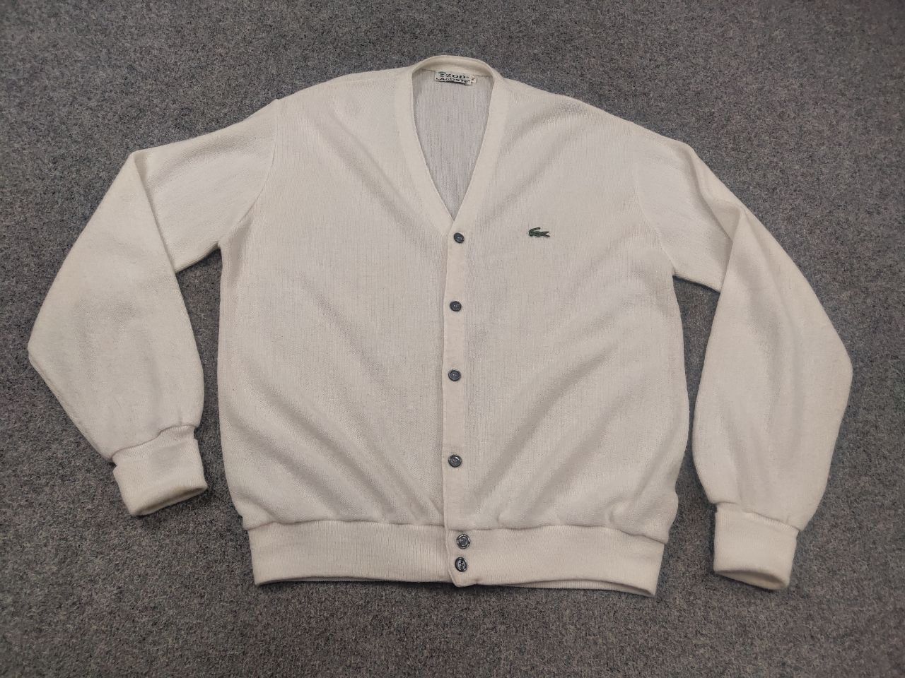 Lacoste Rare Vintage 80's Lacoste Izod Logo White Cardigan Sweater Size US XL / EU 56 / 4 - 3 Thumbnail
