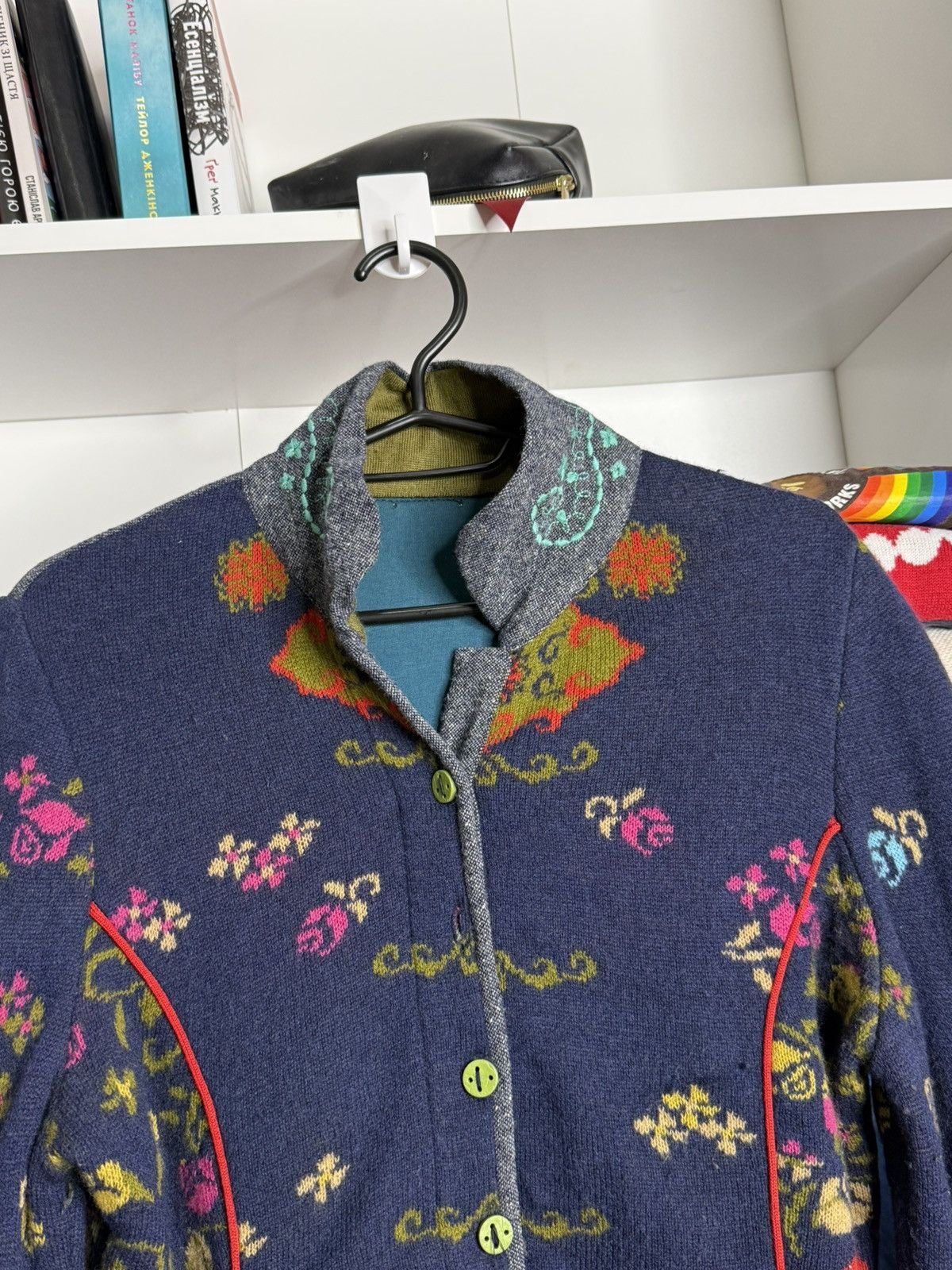 Other Ivko? Floral pattern wool knit womens cardigans Ivko style Size L / US 10 / IT 46 - 2 Thumbnail