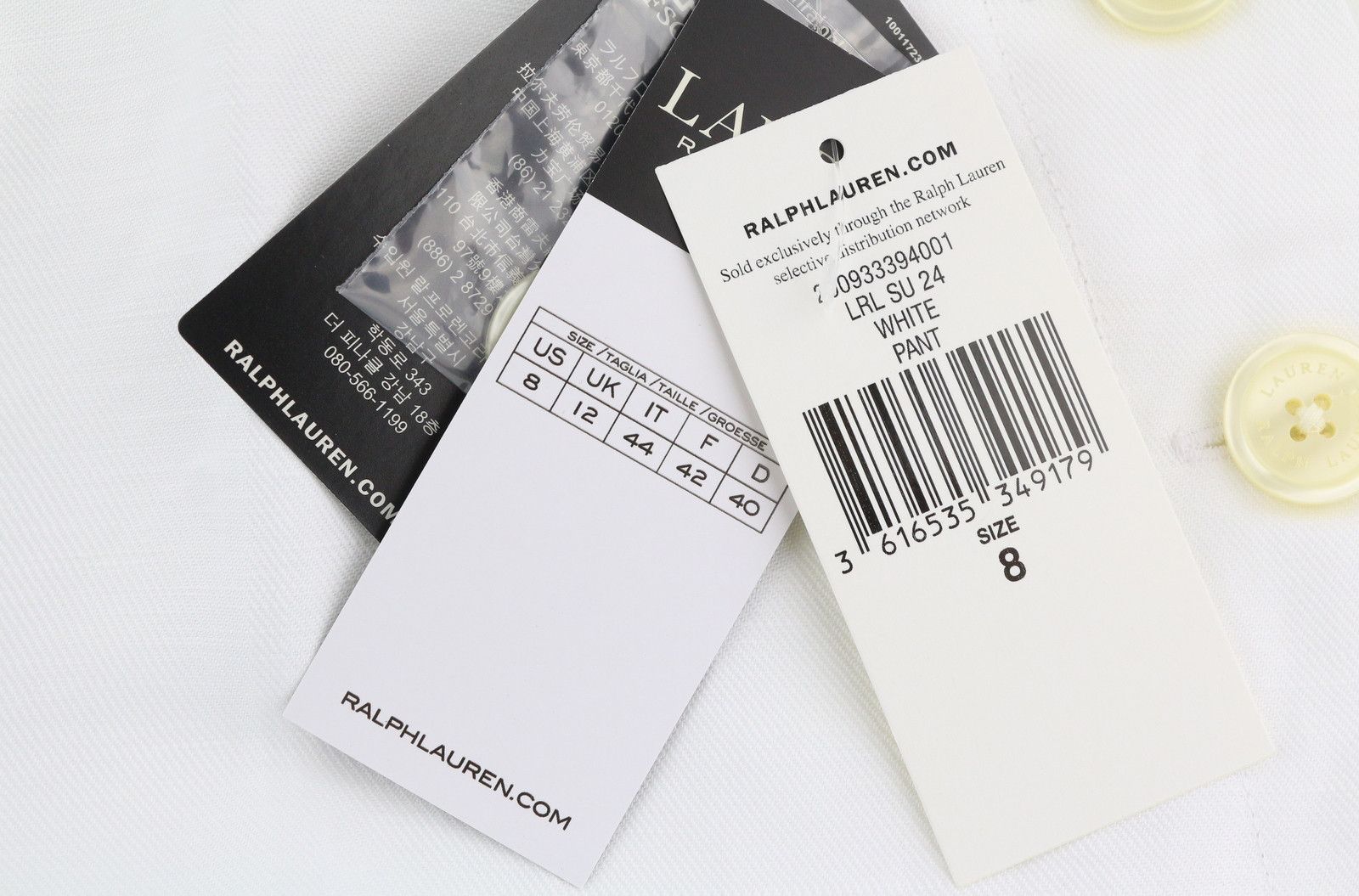 Lauren Ralph Lauren W29 White Linen Blend Cropped Flared Trousers 84706 Size 29" - 6 Thumbnail