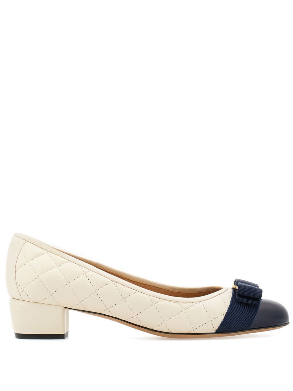 Salvatore Ferragamo Ferragamo Quilted Vara Pumps SIZE 9 Size ONE SIZE - 1 Thumbnail