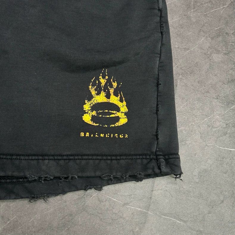 Balenciaga Balenciaga 25 Flame Double Ring Distressed Shorts Size US 30 / EU 46 - 5 Thumbnail