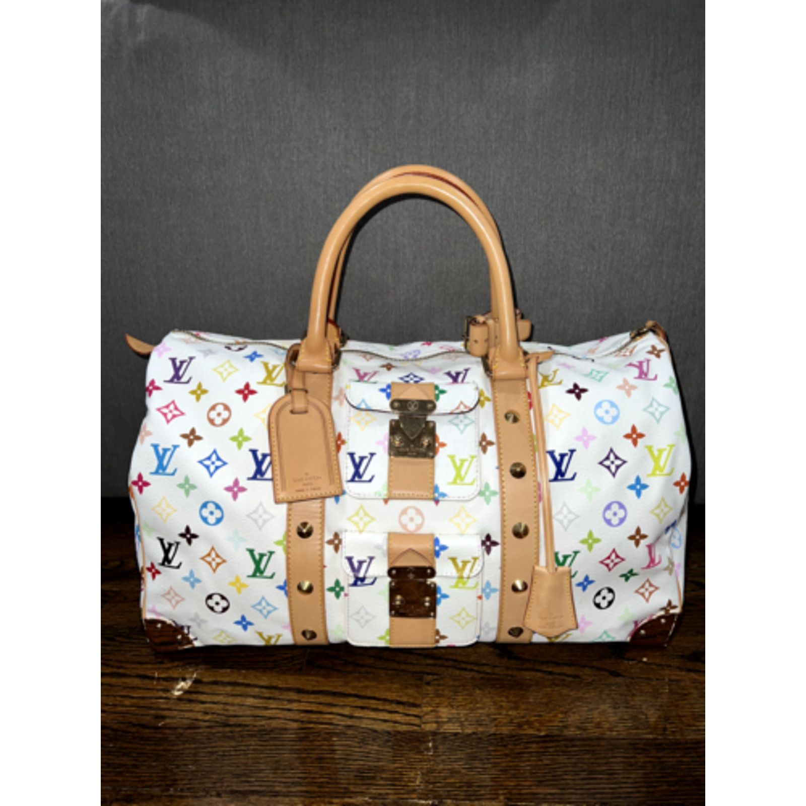 Louis Vuitton Louis Vuitton Keepall White Multicolor Monogram Travel Bag Size ONE SIZE - 2 Thumbnail
