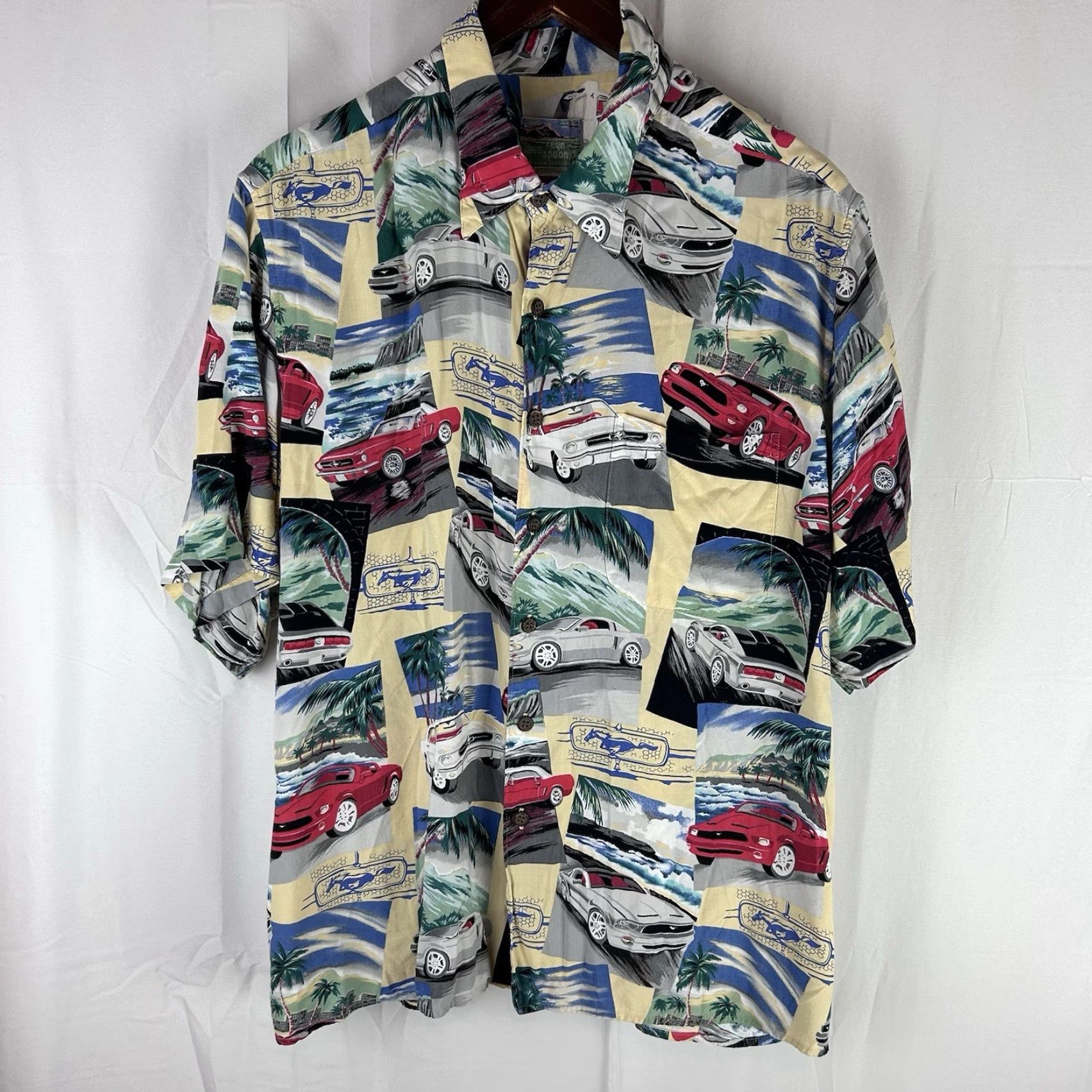 Reyn Spooner VINTAGE Reyn Spooner Shirt Mens XL Diamond Head Ford Mustang Rayon Short Sleeve Tropical Button-Up Collared Casual Cotton? Size US XL / EU 56 / 4 - 2 Thumbnail