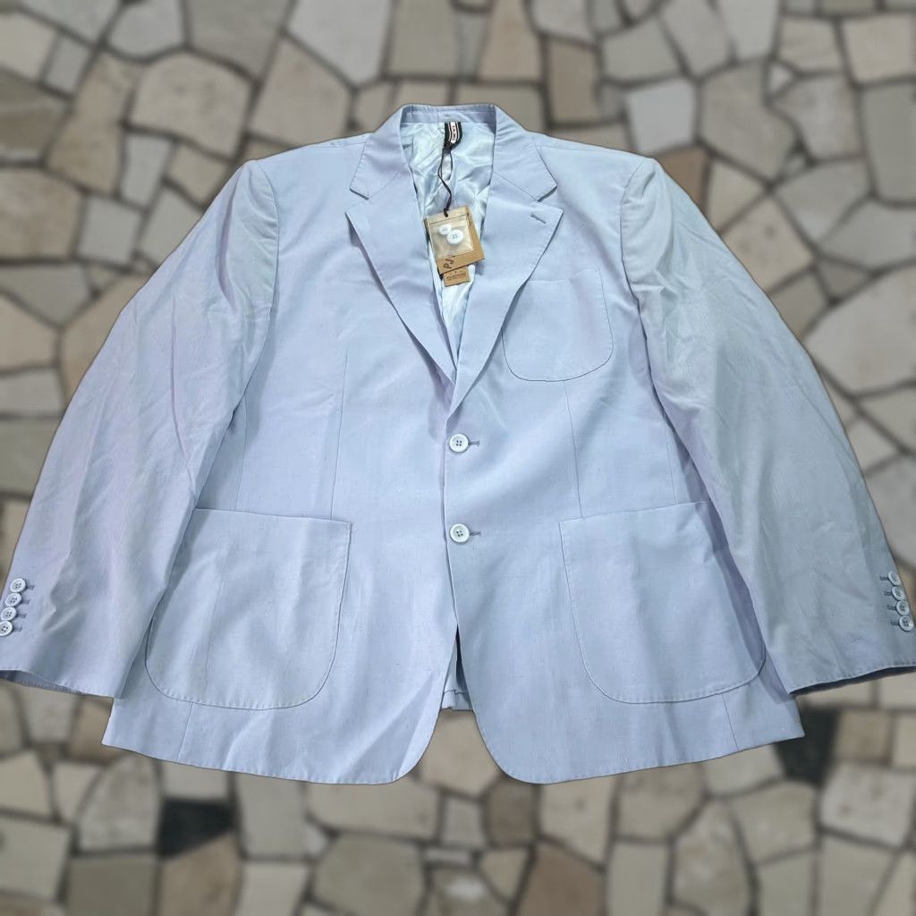 PJ Paul Jones Sport Coat Jacket Mens 2XL Light Blue Linen Blend Blazer 2 Button Notch Lapel Casual Wedding