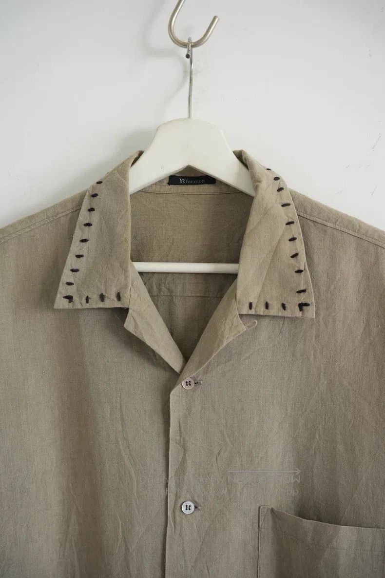 Yohji Yamamoto Yohji Yamamoto size os 90s Open Thread Neck Linen Shirt Size US M / EU 48-50 / 2 - 3 Thumbnail