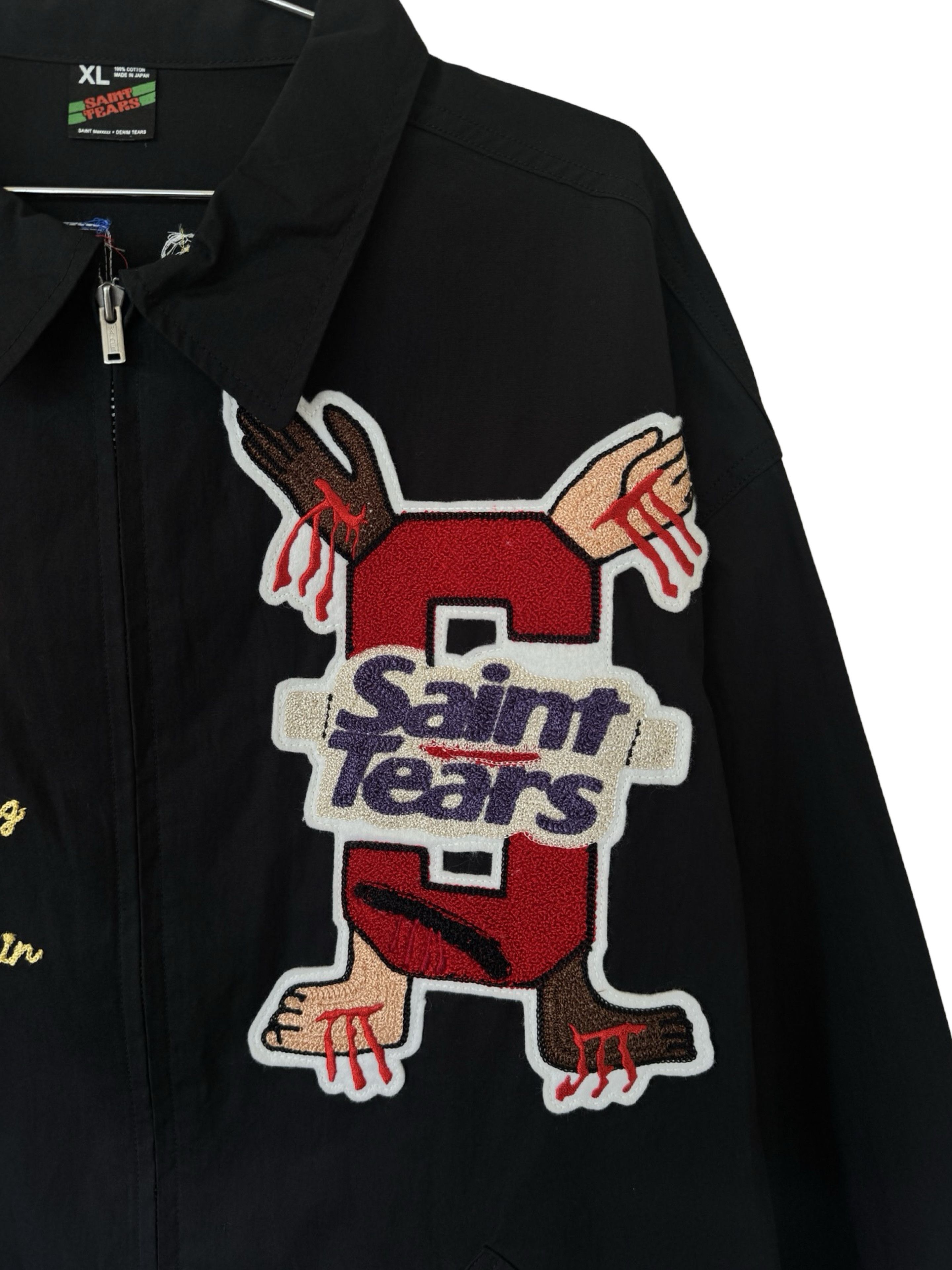 Saint Michael SAINT TEARS 'CHOSE YOUR SAVIOR' CHAIN-STITCHED COACH JACKET Size US XL / EU 56 / 4 - 7 Thumbnail