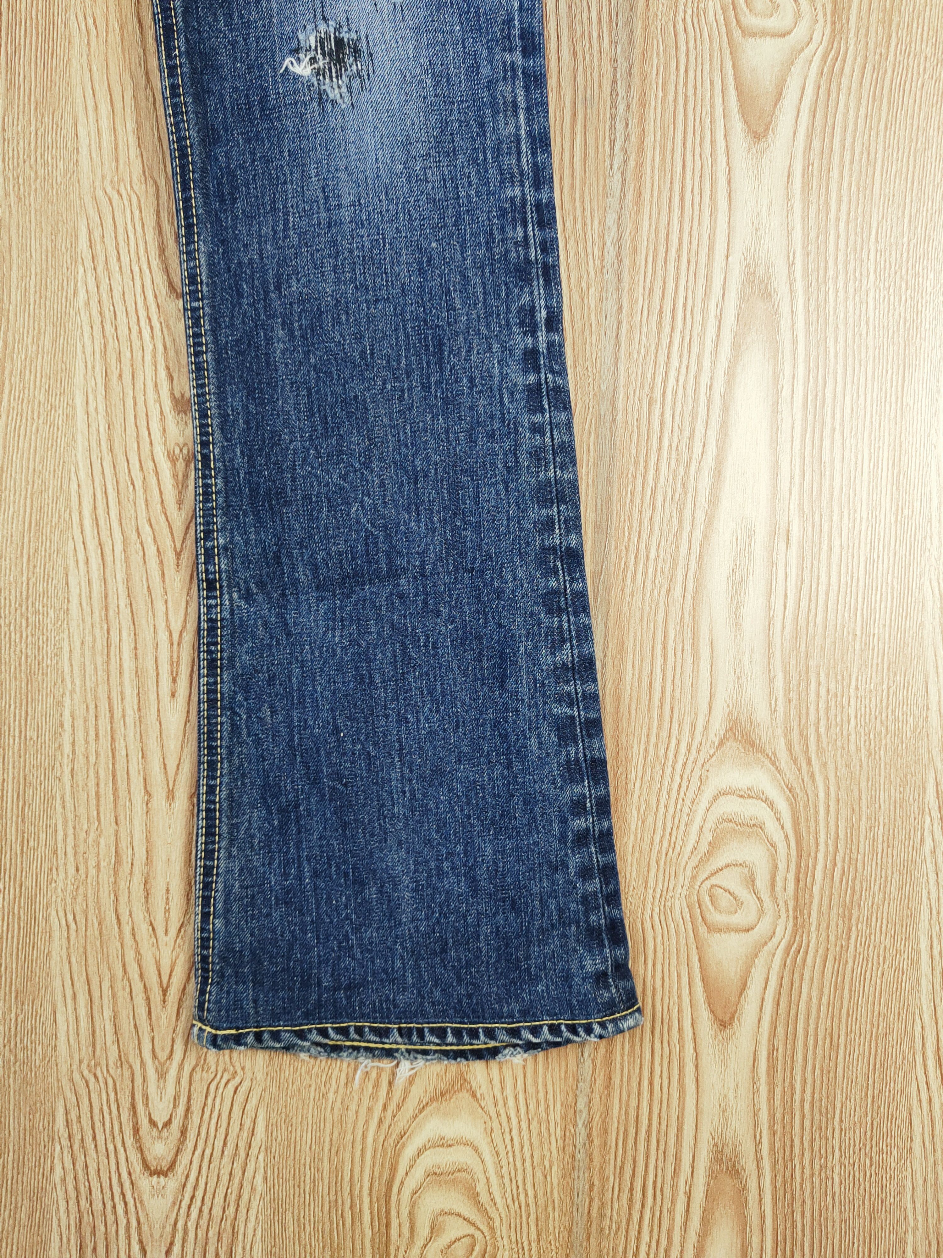 Japanese Brand Moussy Dark Blue Distressed Ripped bootcut denim Jeans #W380 Size 29" - 7 Thumbnail