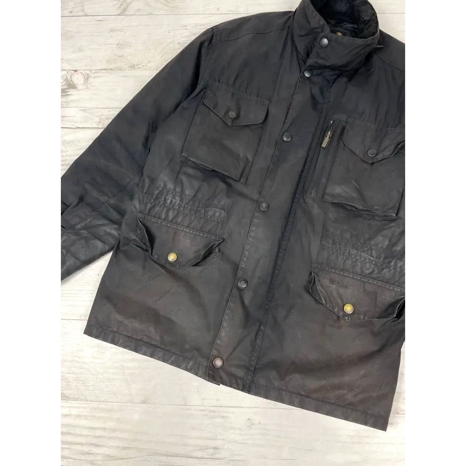 Barbour VINTAGE Barbour Sapper Jacket Rain Coat Black L Mens Waxed Casual Size US L / EU 52-54 / 3 - 3 Thumbnail