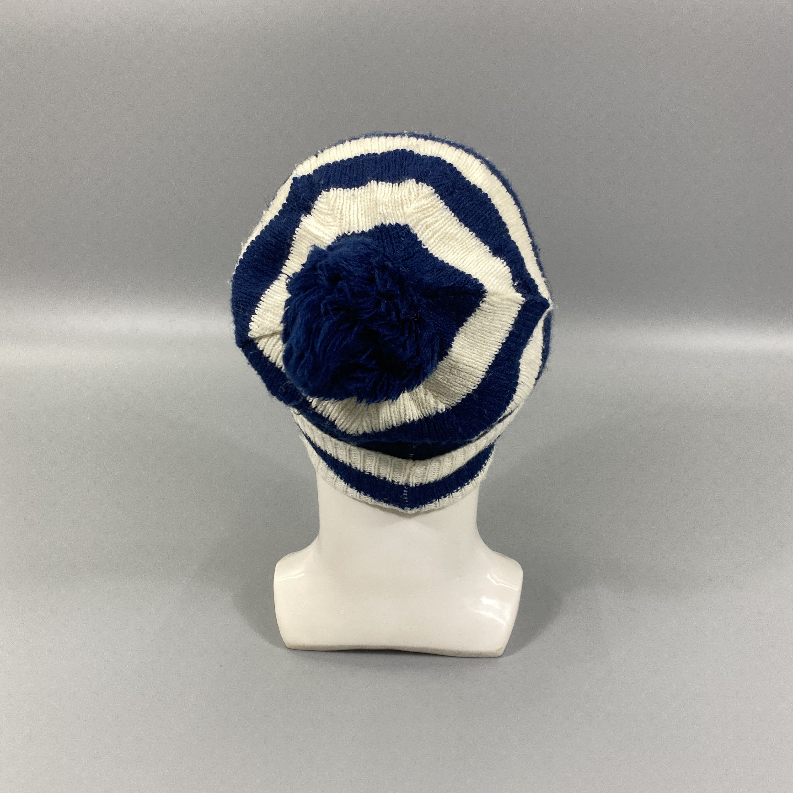 Japanese Brand Stripes Beanie Pom Pom-BN781 Size ONE SIZE - 3 Thumbnail