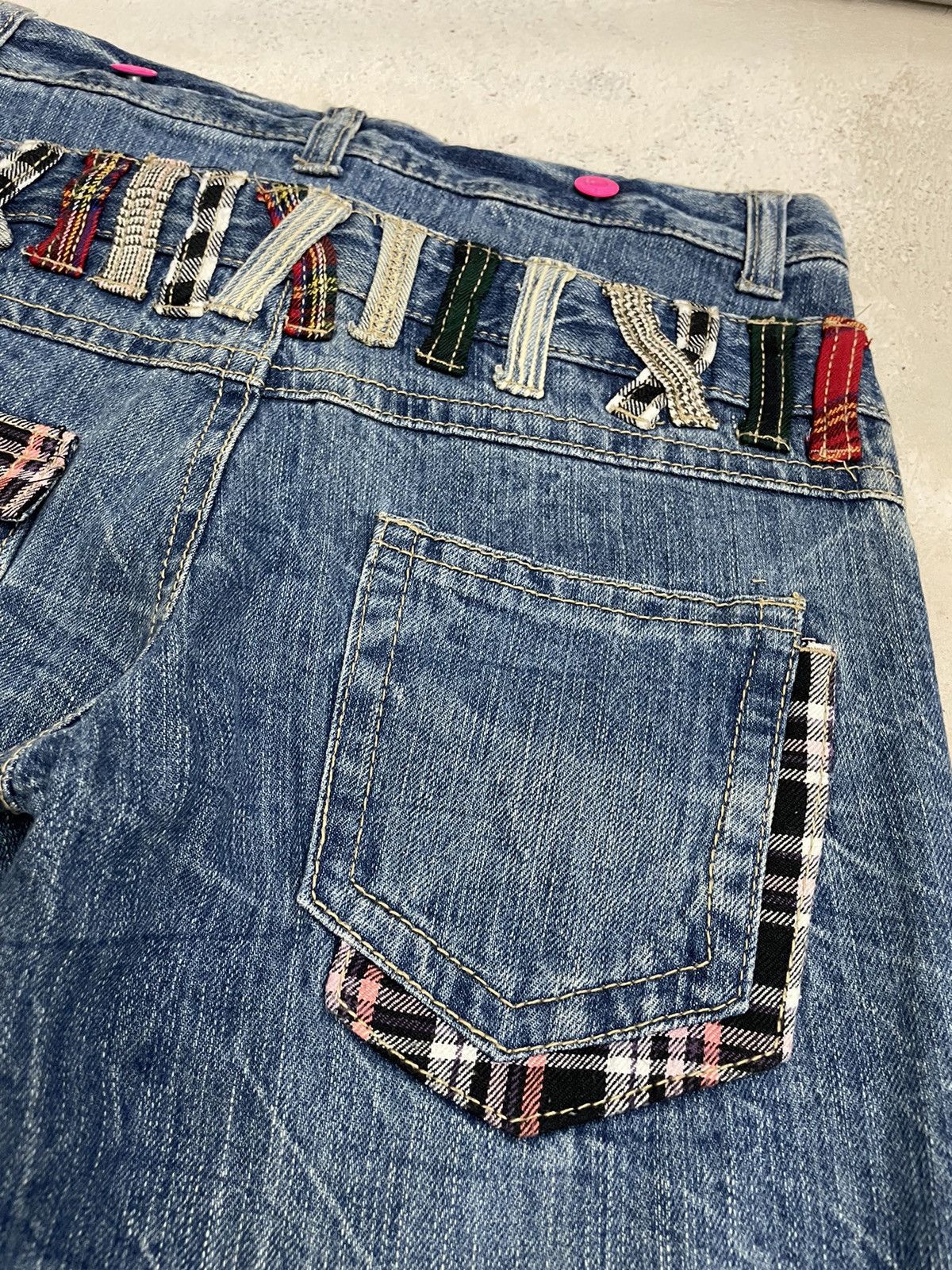Hidden Double Waist Flying Thrive Patch Tartan Junya Style