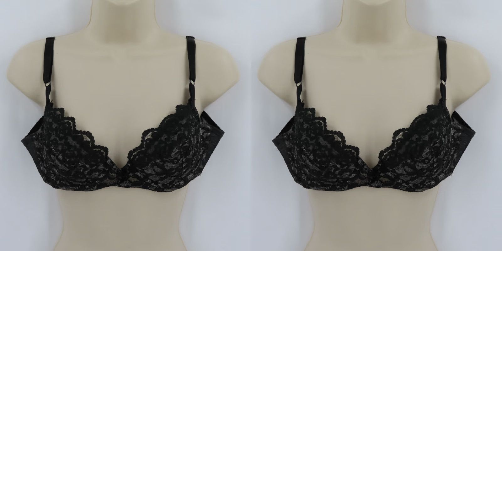 Vintage VINTAGE Adonna JCPenney Bra 34B Underwire Floral Lace Black Women's T-Shirt Style 34B Womens Size ONE SIZE - 9 Thumbnail