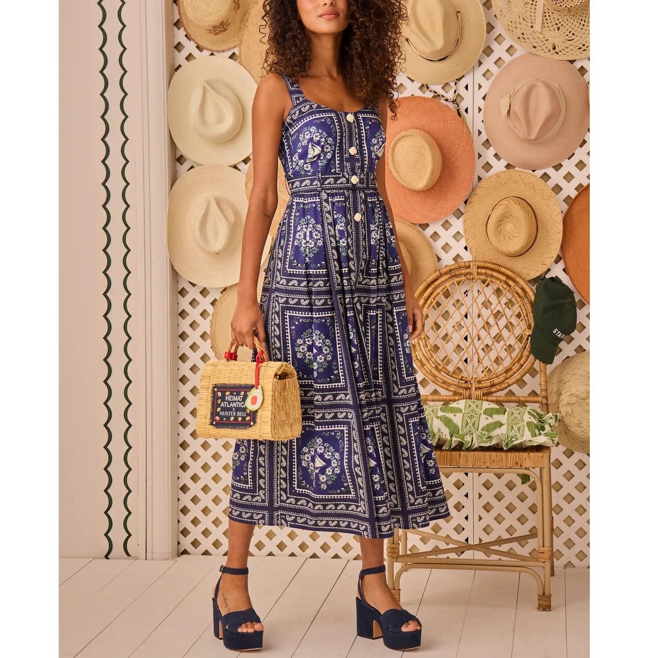 Hunter Bell Hunter Bell Bon Voyage Cleo Dress nautical print size 12 Size XL / US 12-14 / IT 48-50 - 1 Thumbnail