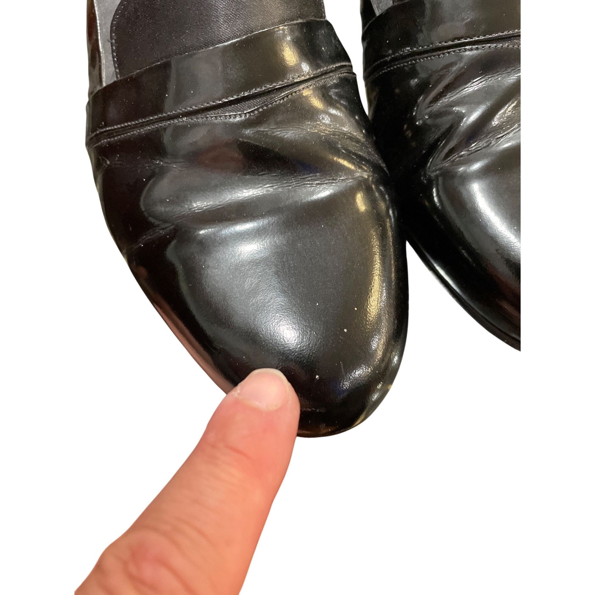 Mezlan Mezlam Mirage mens handmade black patent leather slip on loa Size US 11 / EU 44 - 19 Thumbnail