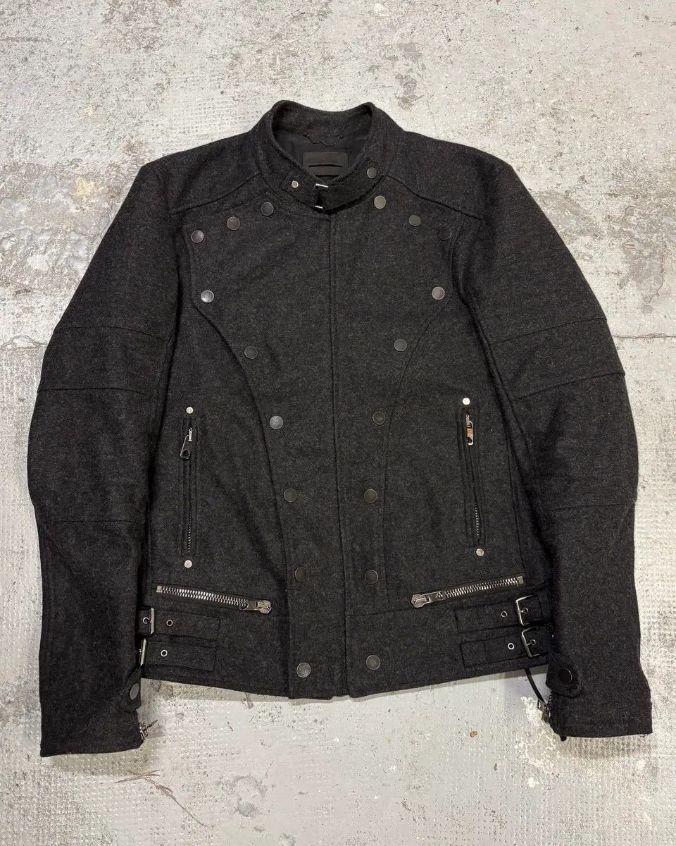 Diesel Diesel Black Gold Grey Wool Officer Buttoned Biker Jacket Size US S / EU 44-46 / 1 - 1 Thumbnail