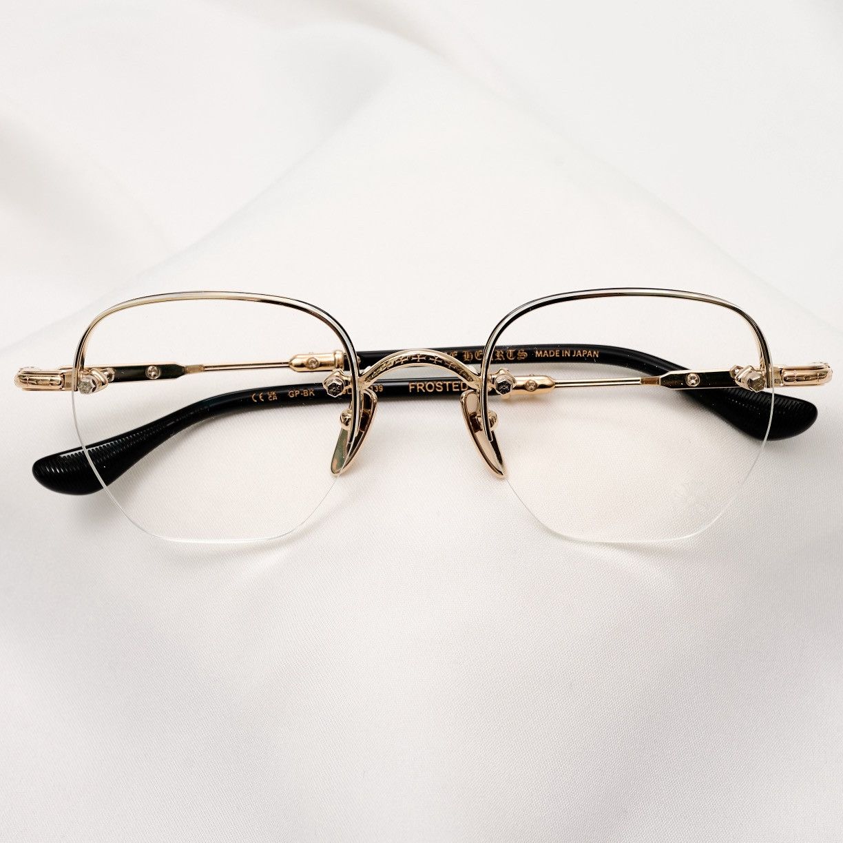 Chrome Hearts CHROME HEARTS FROSTED GOLD PLATED - BLACK GLASSES Size ONE SIZE - 6 Thumbnail