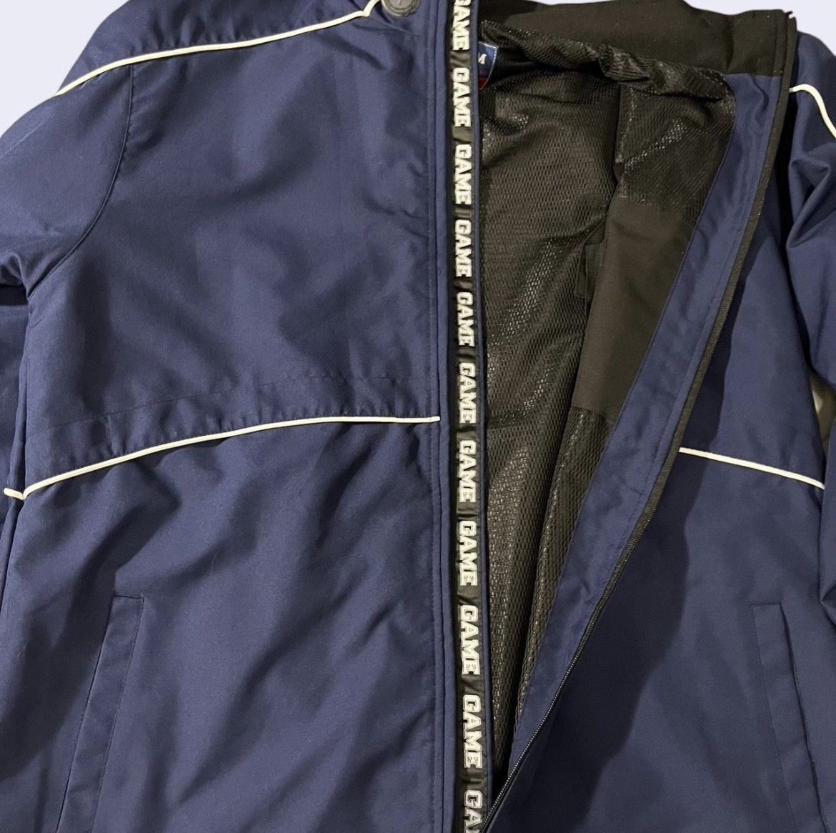 Vintage Vintage Blue Jacket W/ White Stripes Size US L / EU 52-54 / 3 - 4 Thumbnail