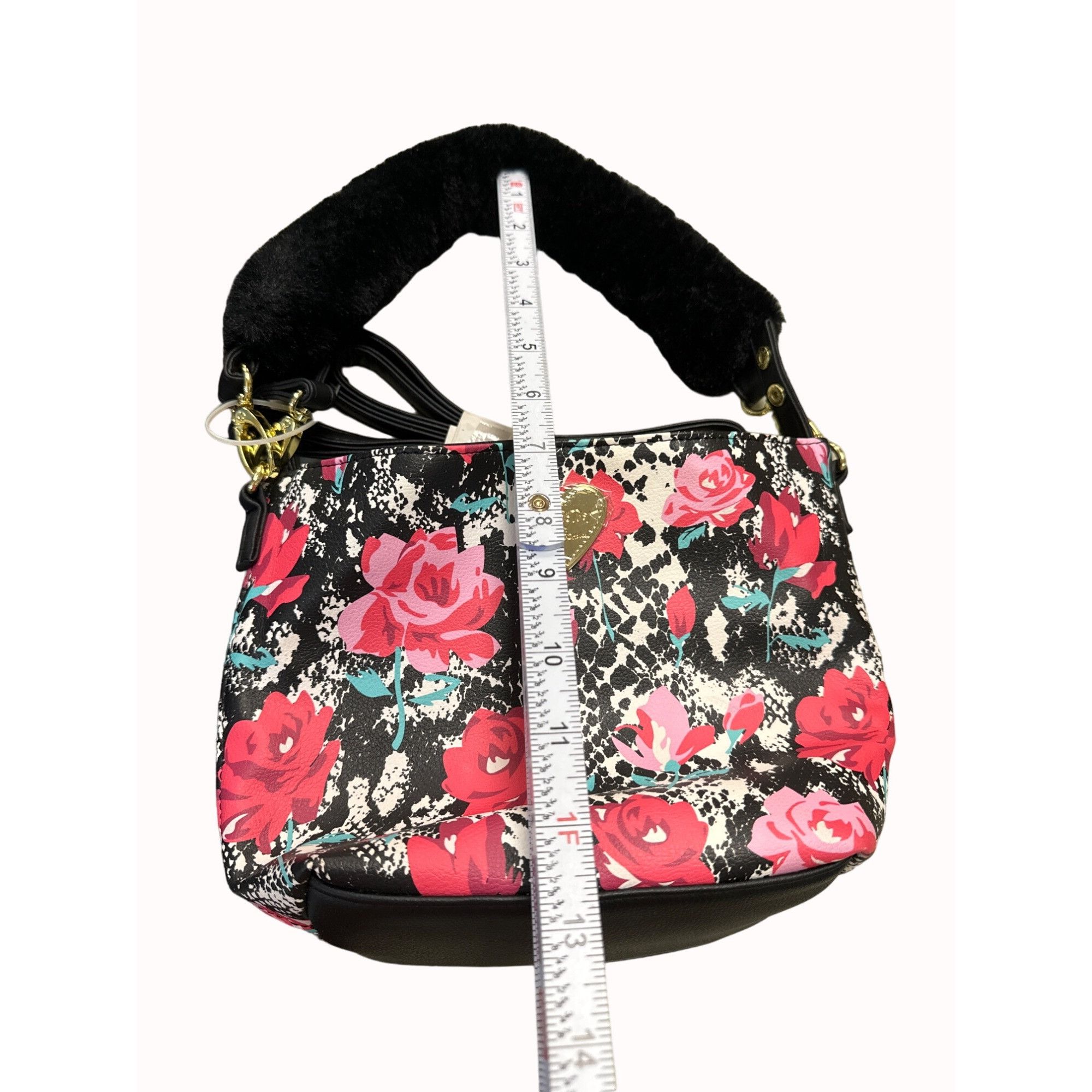 Betsey Johnson Betsey Johnson women’s black red flora clutch crossbody purs Size ONE SIZE - 7 Thumbnail