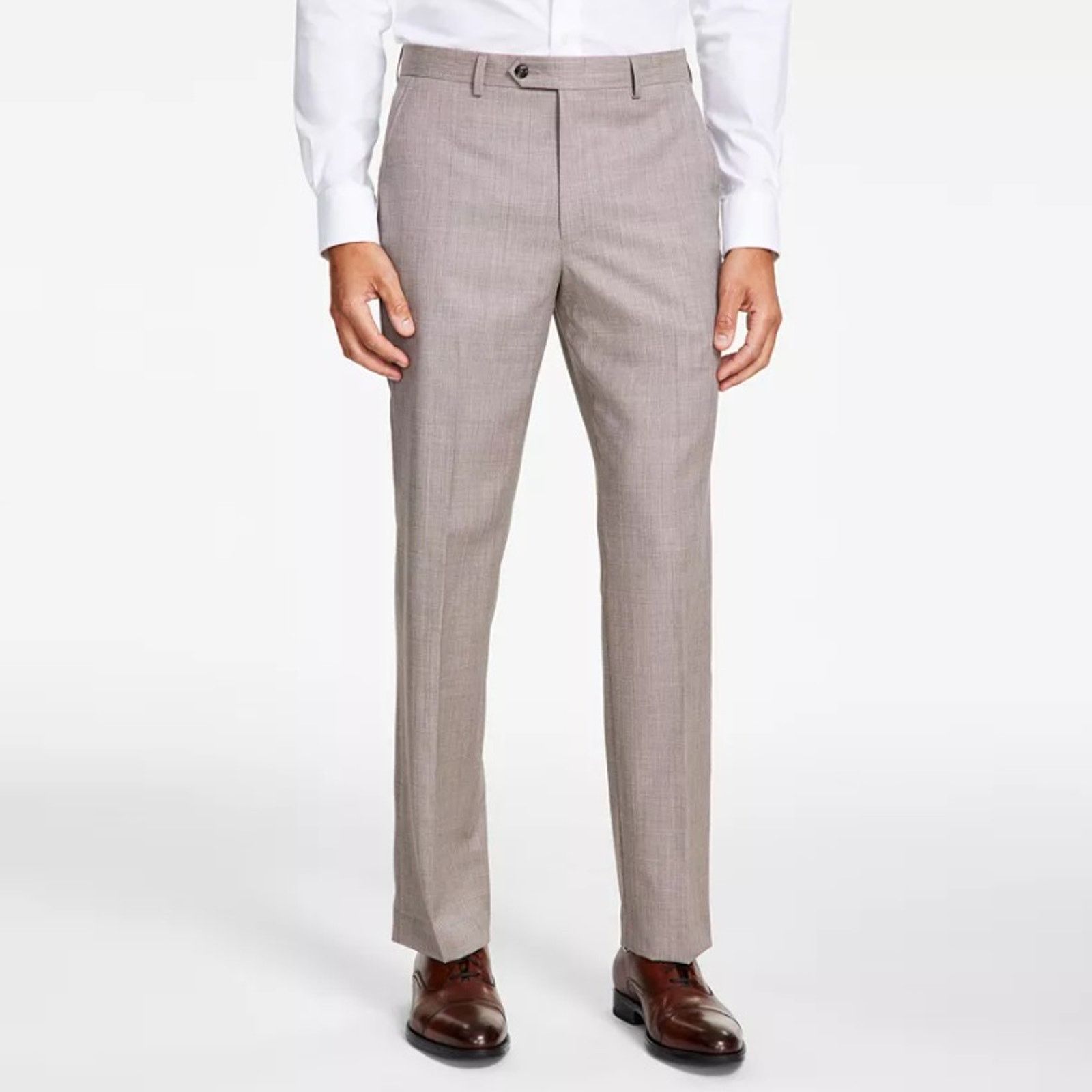 Michael Kors Michael Kors Men's Tan Solid Wool Suit Pants Size 44W 32L Size US 44 / EU 60 - 1 Thumbnail