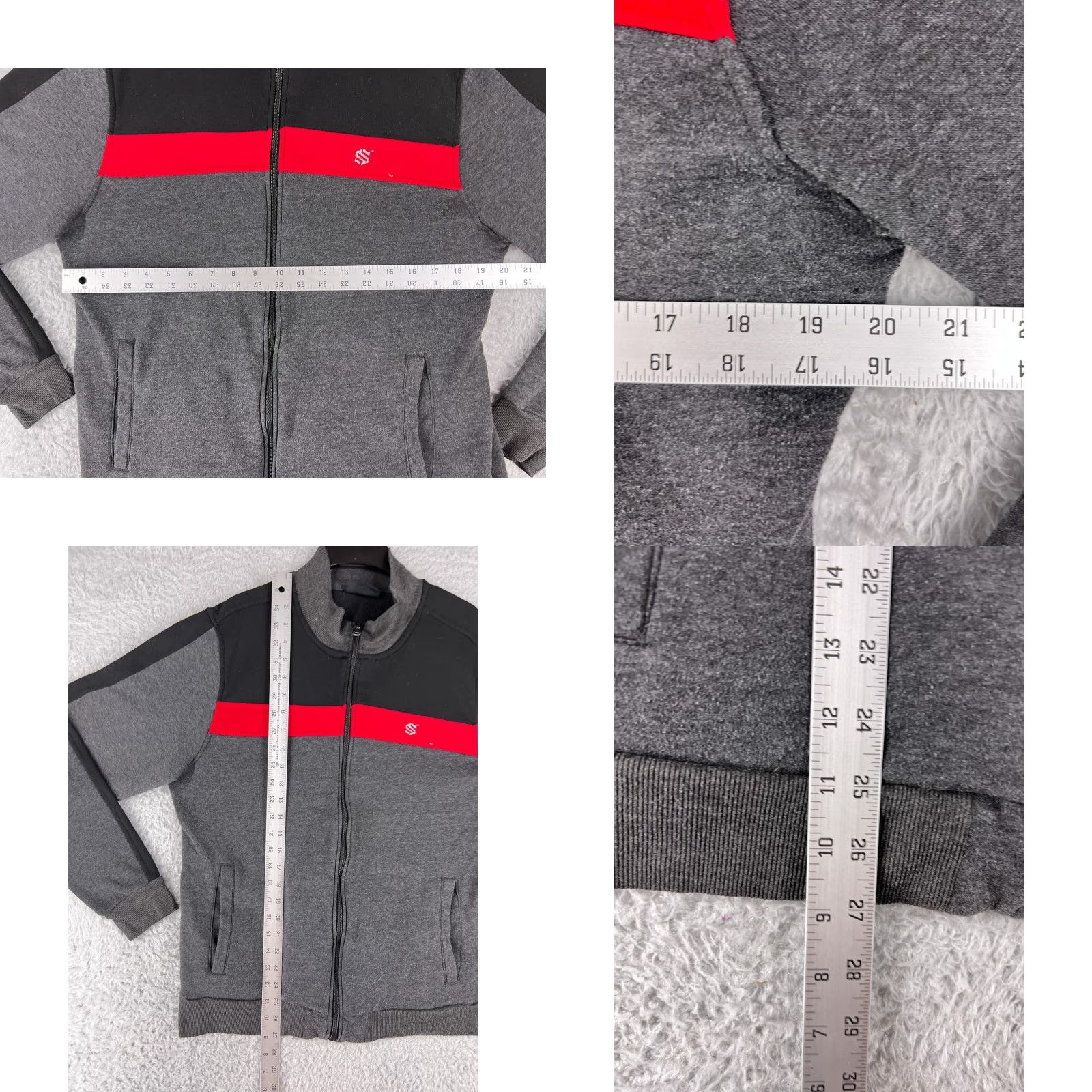 Vintage Seduka Jacket Men S Gray Red Full Zip Mock Neck Camp Hike 100% Polyester Outdoor Size US S / EU 44-46 / 1 - 8 Thumbnail
