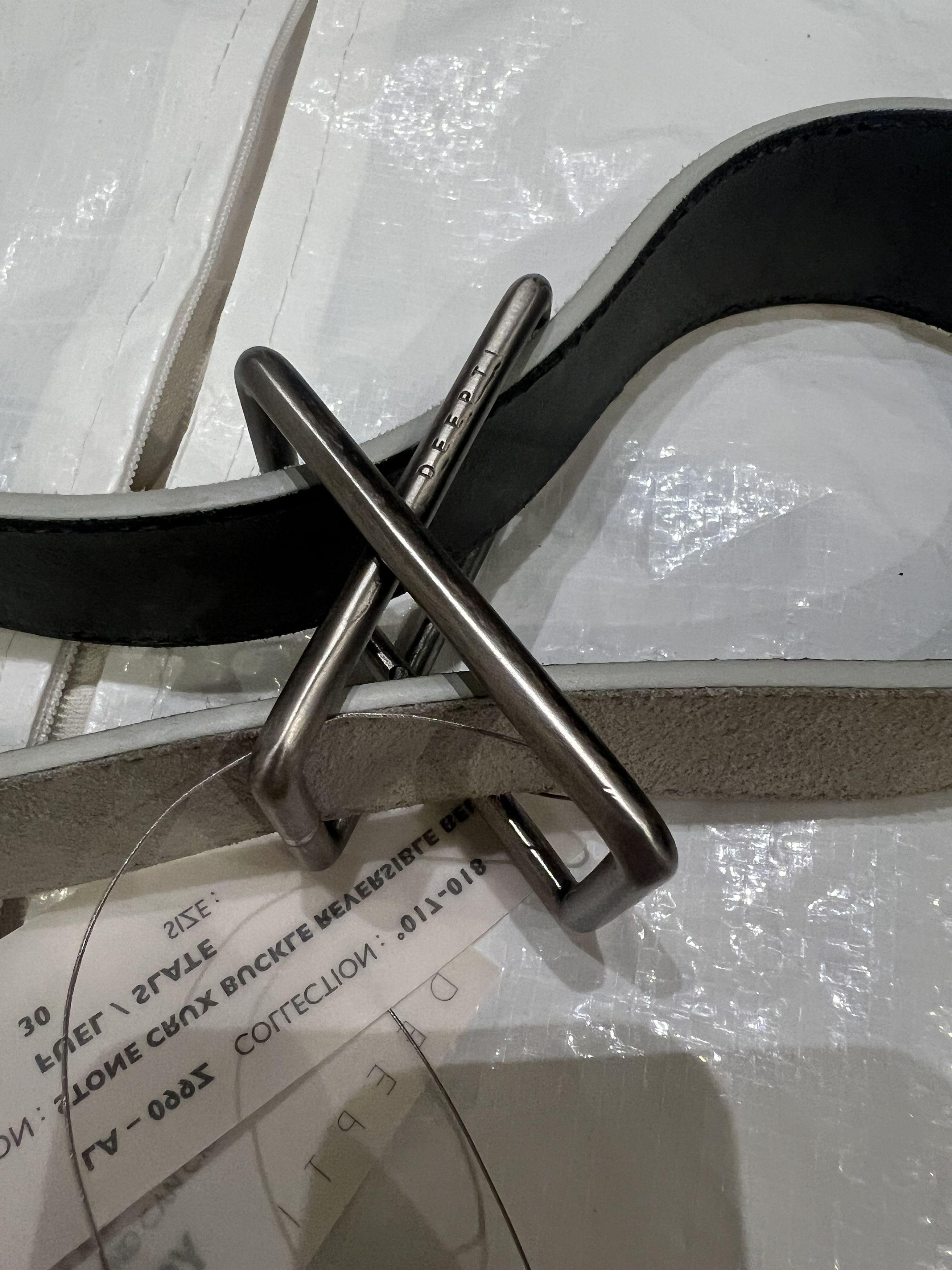 Deepti NWT Stone Crux Reversible Belt - White and Slate Leather Size ONE SIZE - 5 Thumbnail