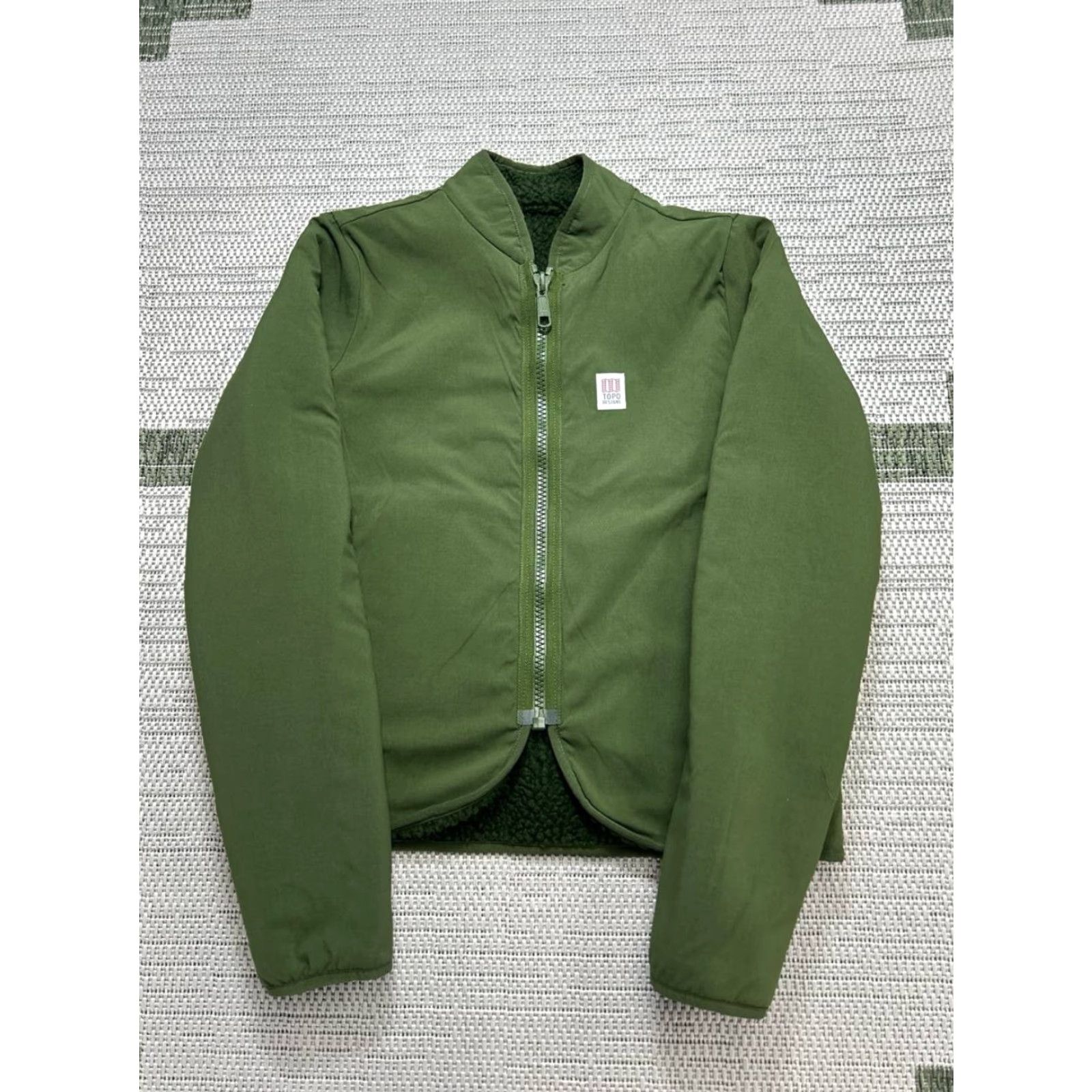 Topo Designs Topo Design Jacket Womens Small Green Reversible Fleece Full Zip Size S / US 4 / IT 40 - 4 Thumbnail