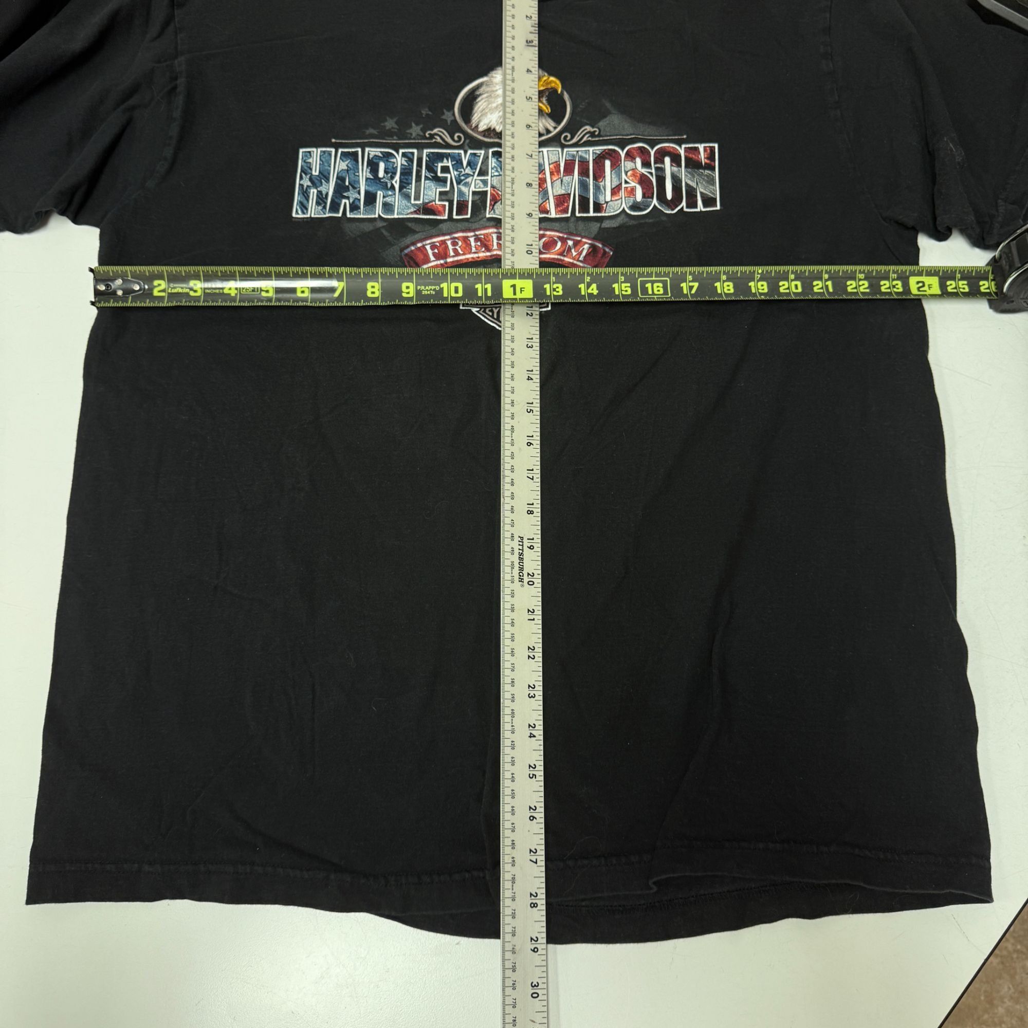 Harley Davidson Motorcycle EAGLE American FLAG Spellout USA FREEDOM Biker T Size US XXL / EU 58 / 5 - 8 Thumbnail
