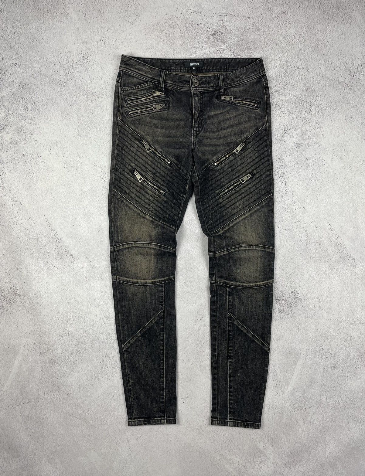 Just Cavalli Jeans Y2K Denim Pants Biker style Size 28