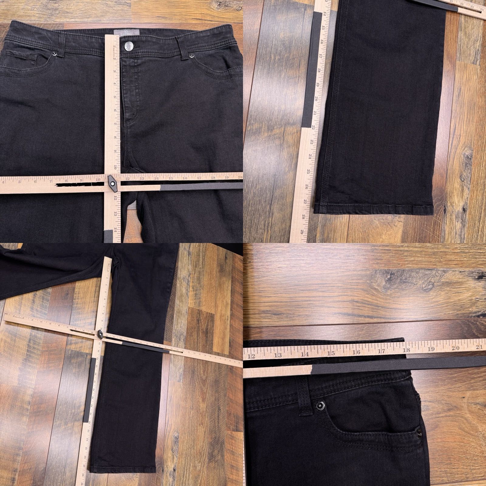 Vintage Chicos Slimming Bootcut Jeans Womens 2.5 Short Black Denim Jeans Slimming Rise Mid 8.5-10.5 5-Pocket City Logo Button Zip Womens Size 26" / US 2 / IT 38 - 8 Thumbnail