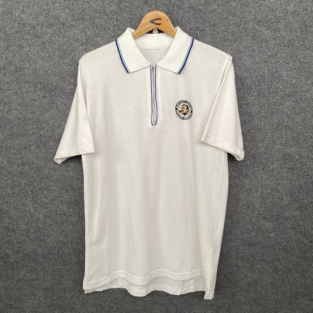 Japanese Brand Vintage Y2K Suntory Boss Coffee Half Zipper Polo Shirt Size US M / EU 48-50 / 2 - 1 Thumbnail