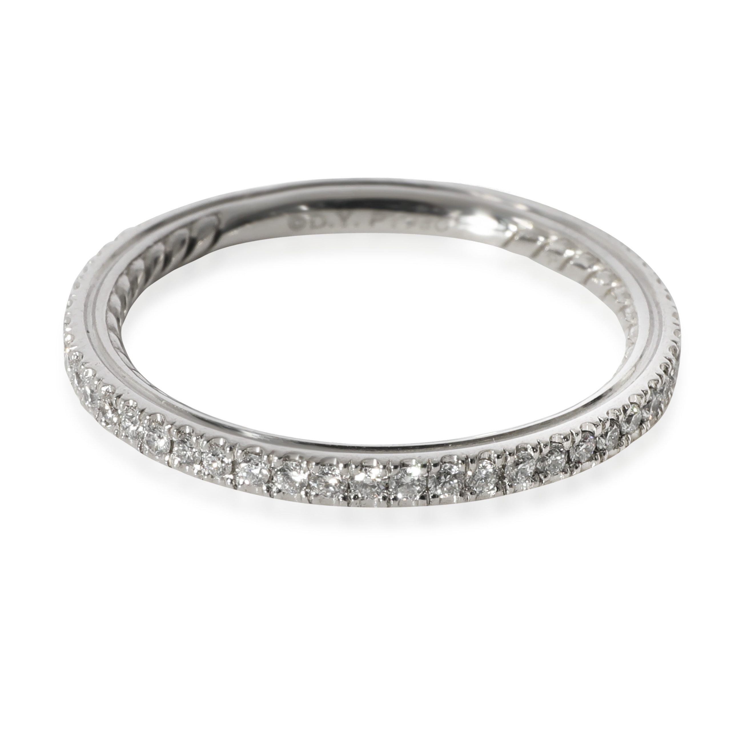 image of David Yurman Eden Diamond Wedding Band In Platinum 0.43 Ctw in Silver, Women's