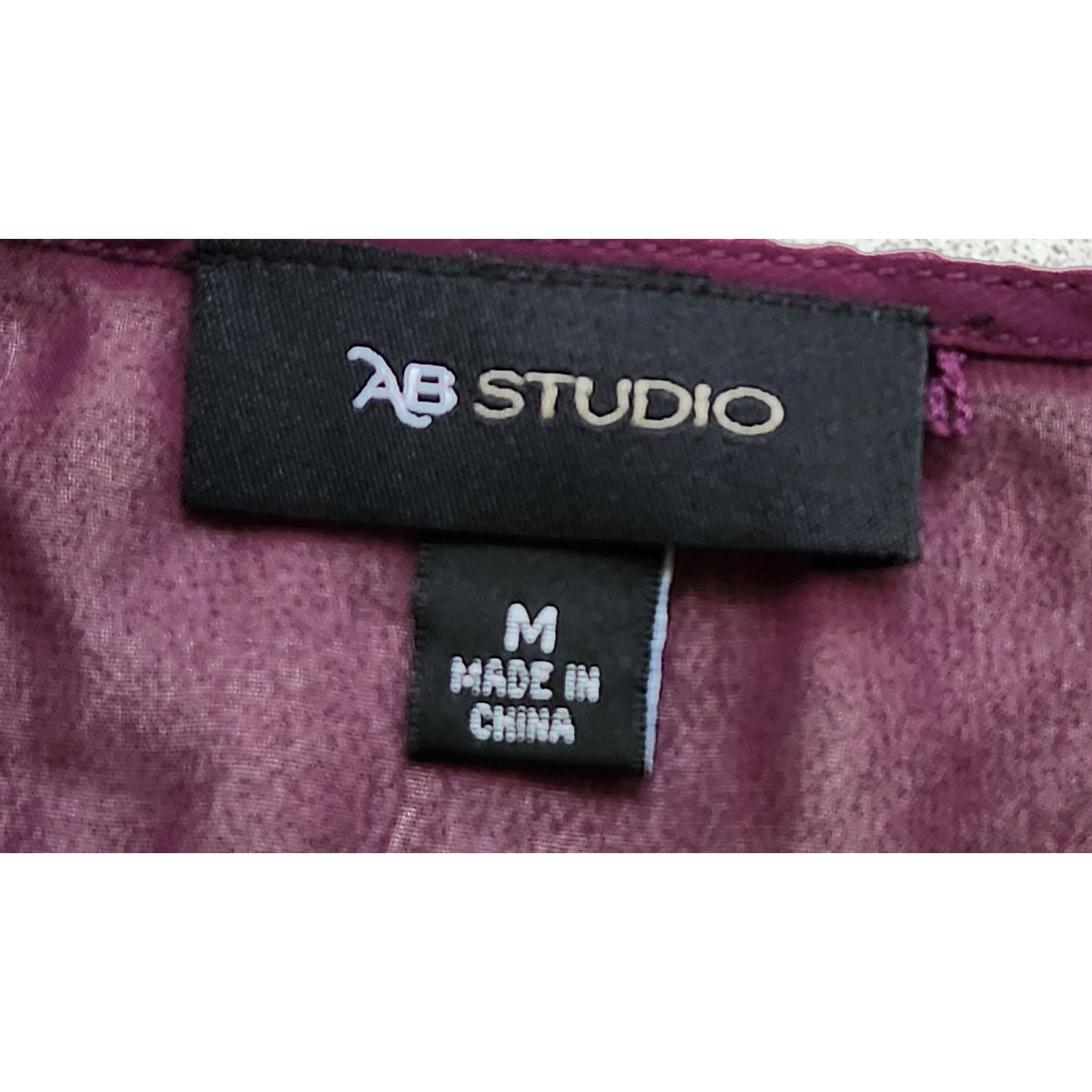 Other AB Studio Purple Sheer Split Long Sleeve Top Medium Flowy Size M / US 6-8 / IT 42-44 - 4 Thumbnail