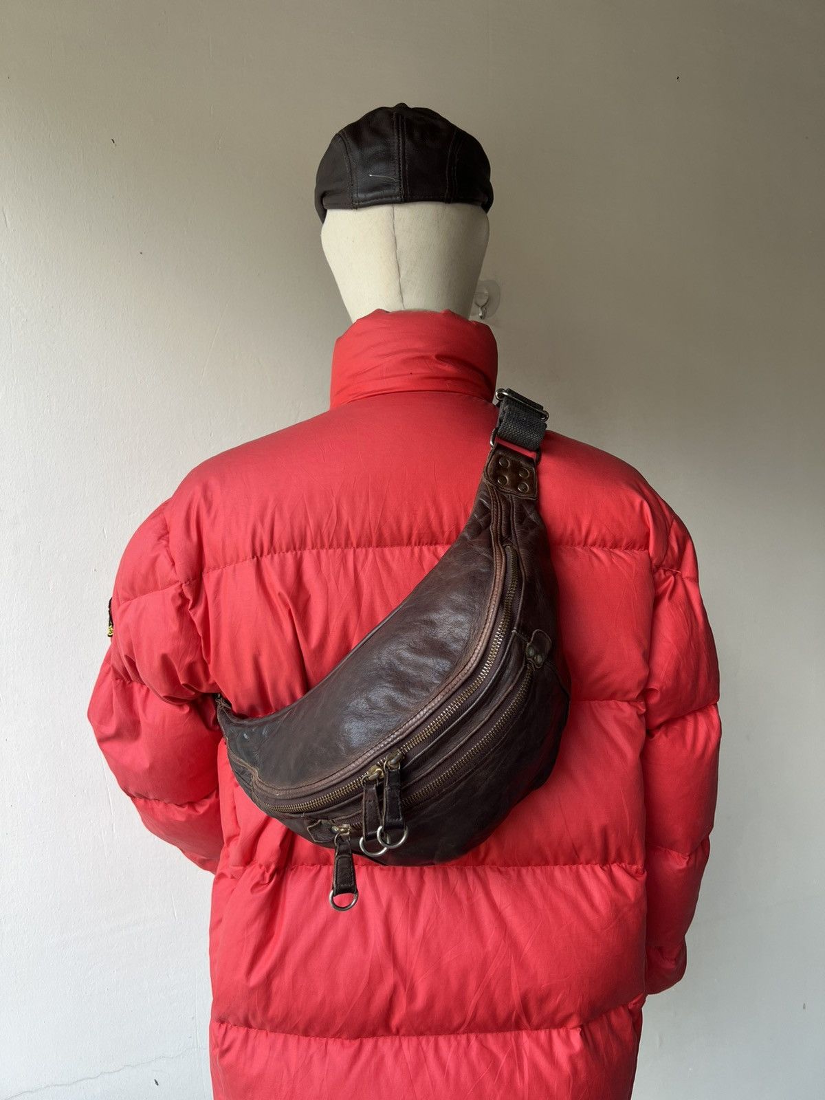Leather Regalo Tokyo Japan Patina Leather Cargo Chest Bag Size ONE SIZE - 1 Thumbnail