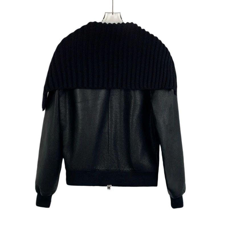 Givenchy Givenchy Black Cowhide Leather Zipper Long Sleeve Blazer Size US M / EU 48-50 / 2 - 2 Thumbnail