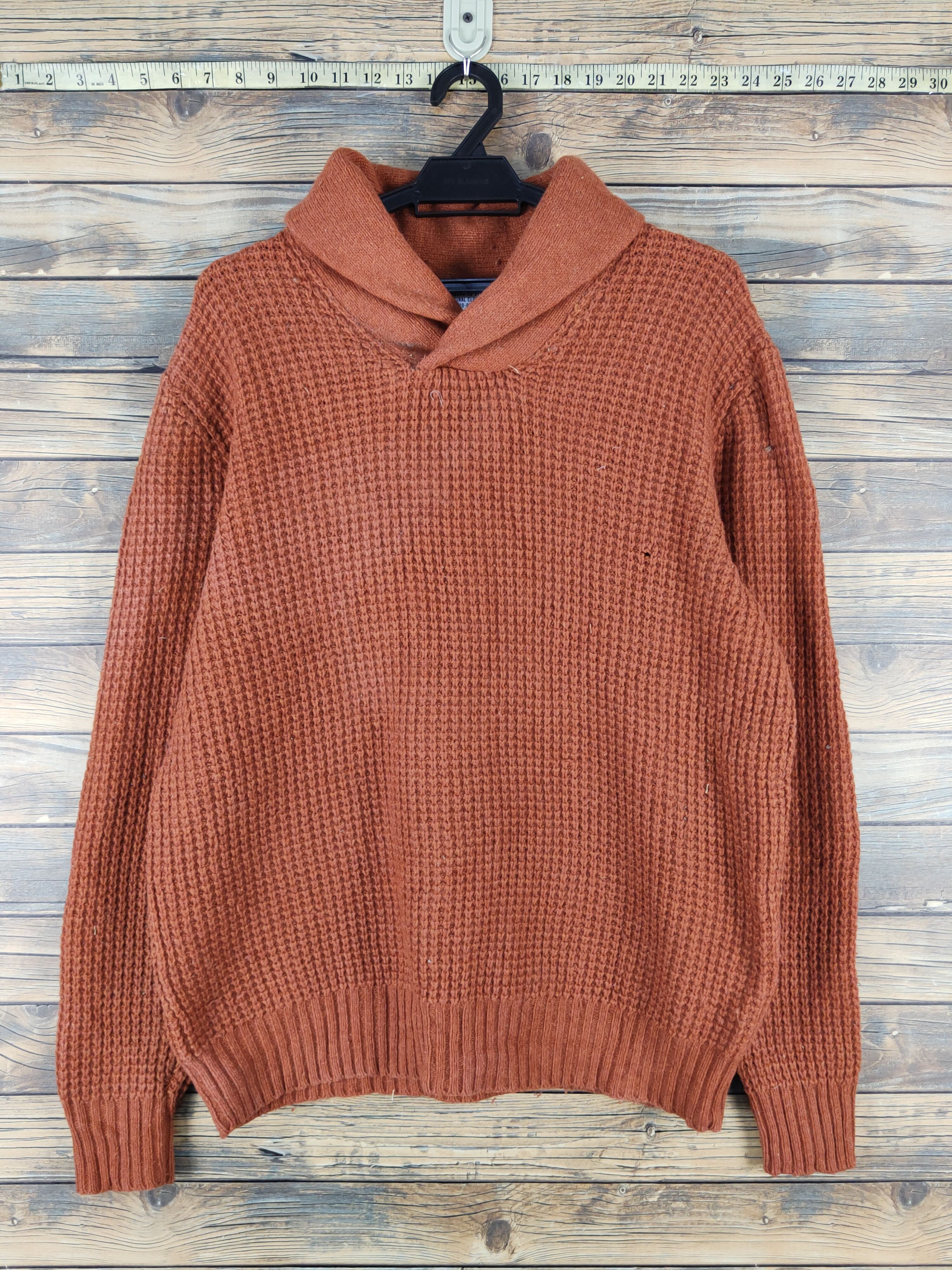 Vintage Uniqlo Dark Orange Knitwear Sweatshirts #W1678 Size US XL / EU 56 / 4 - 1 Thumbnail