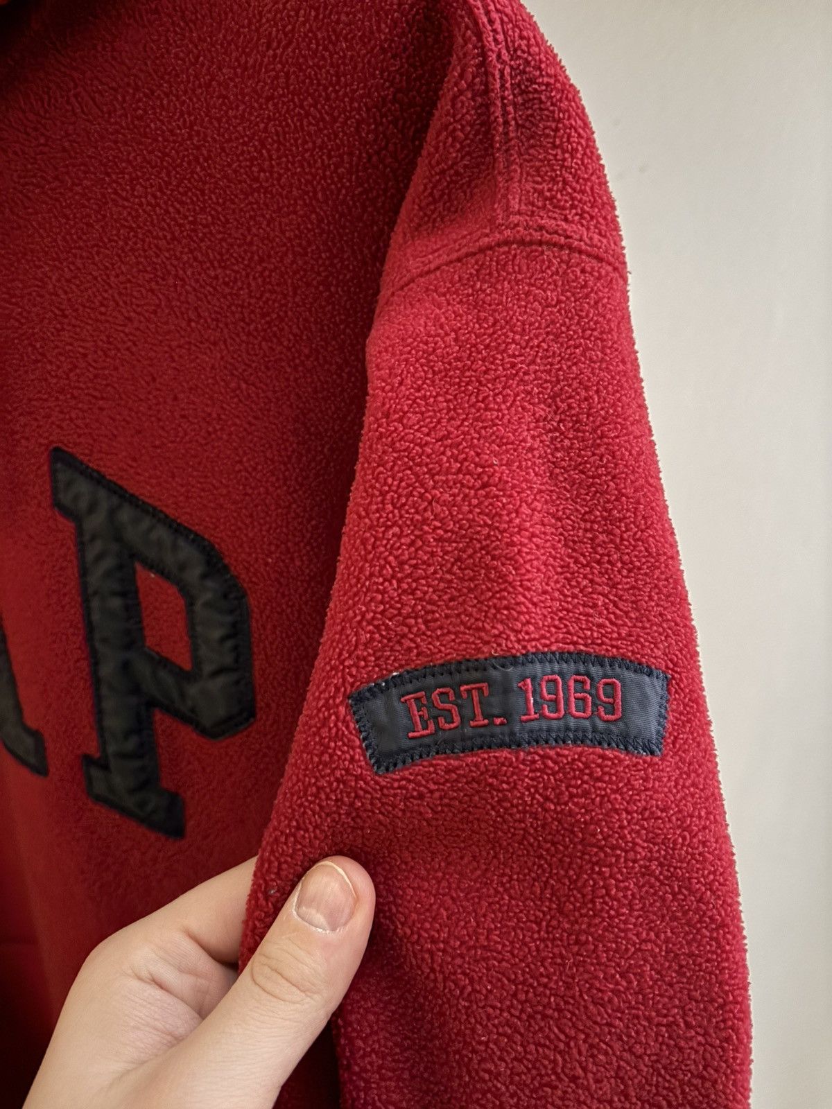 Gap GAP vintage late 90s Y2K maroon fleece pullover hoodie M/L Size US L / EU 52-54 / 3 - 4 Thumbnail