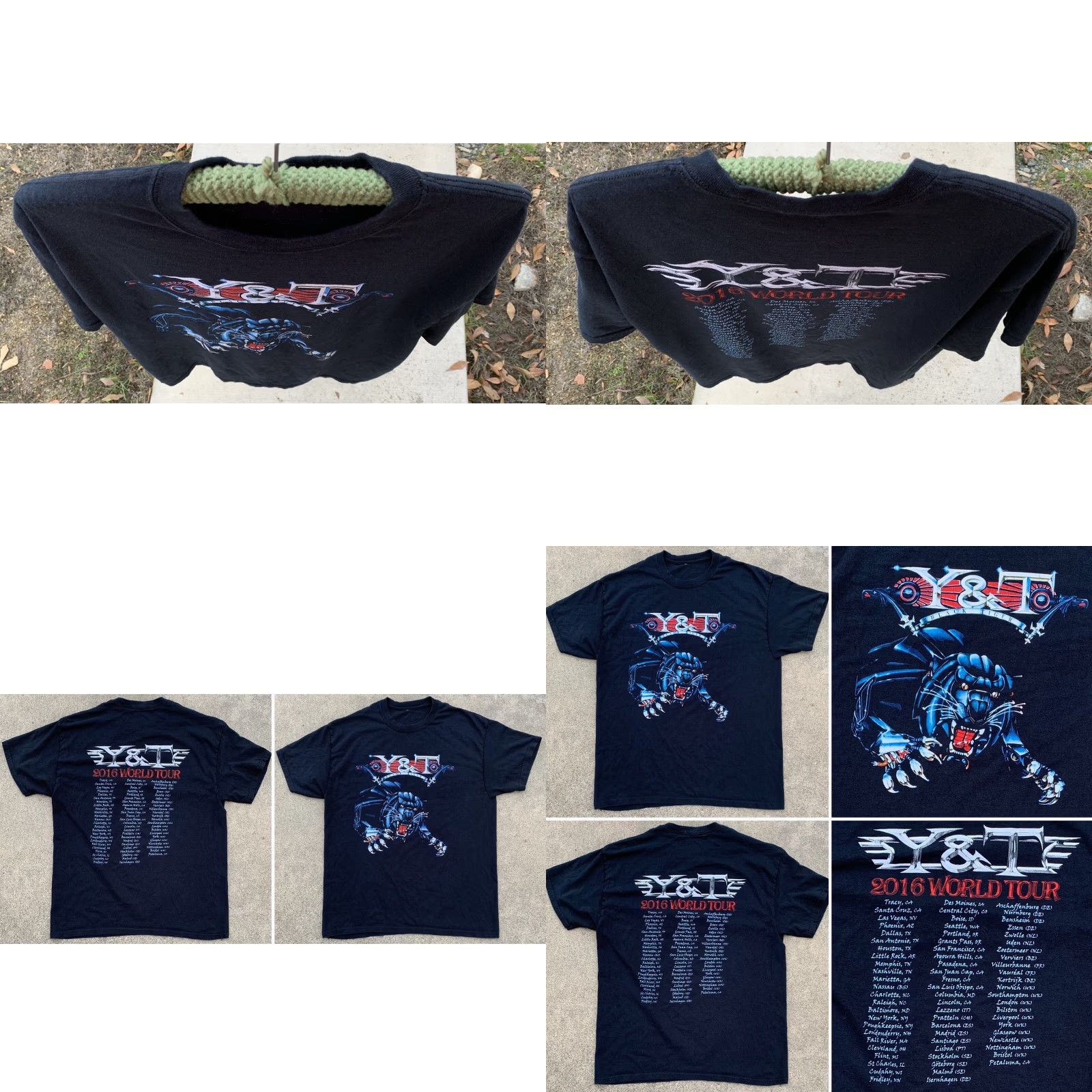 Vintage Y&T Black Tiger 2016 World Tour t shirt XL Men's Rock Band Concert Tee Short Sleeve Crew Neck Black Jersey Solid Graphic Print XS? Size US XL / EU 56 / 4 - 8 Thumbnail