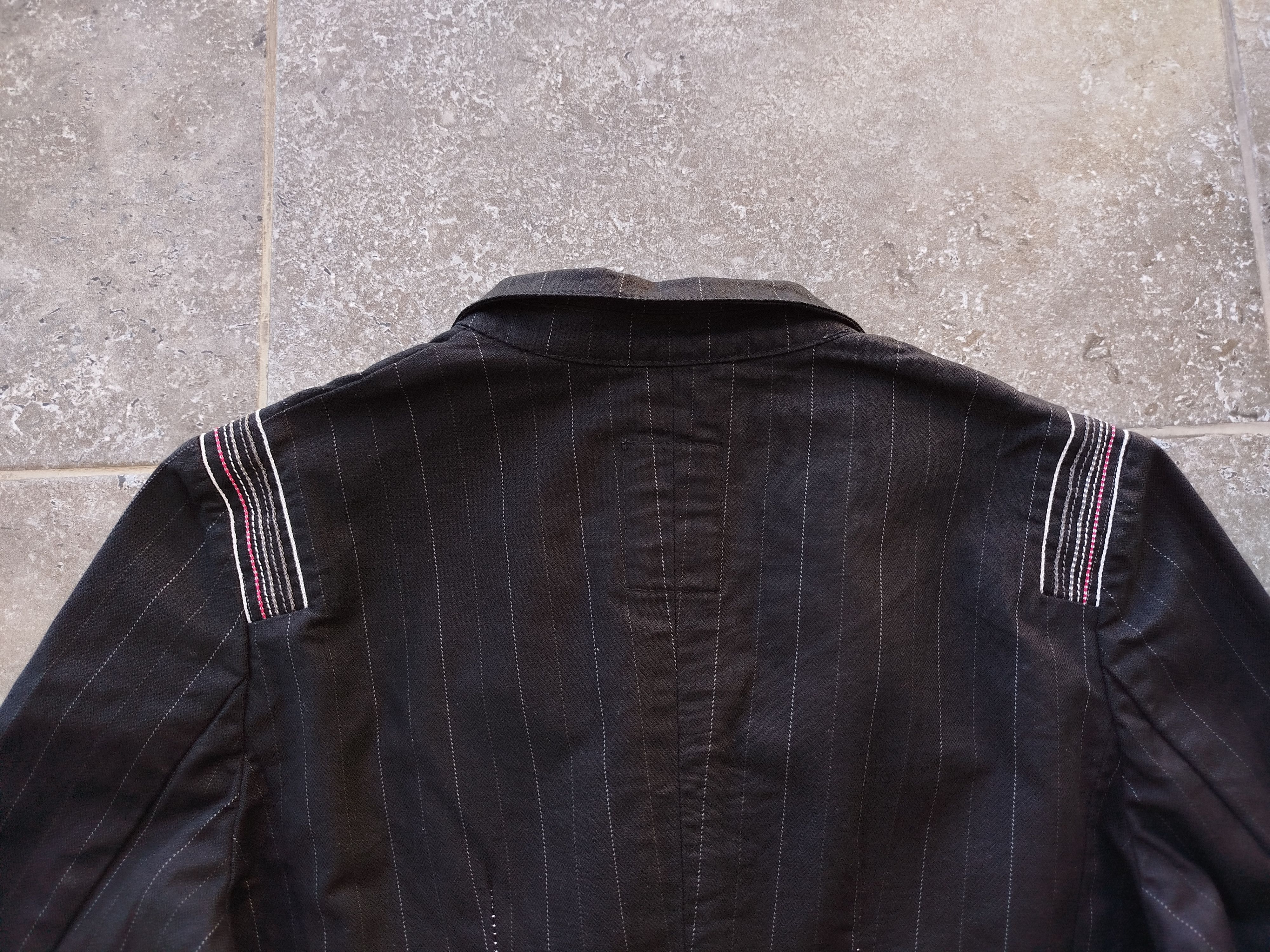 Marithe + Francois Girbaud Blazer Jacket Striped Pockets Cotton Italy Vintage 00s Size S / US 4 / IT 40 - 8 Thumbnail