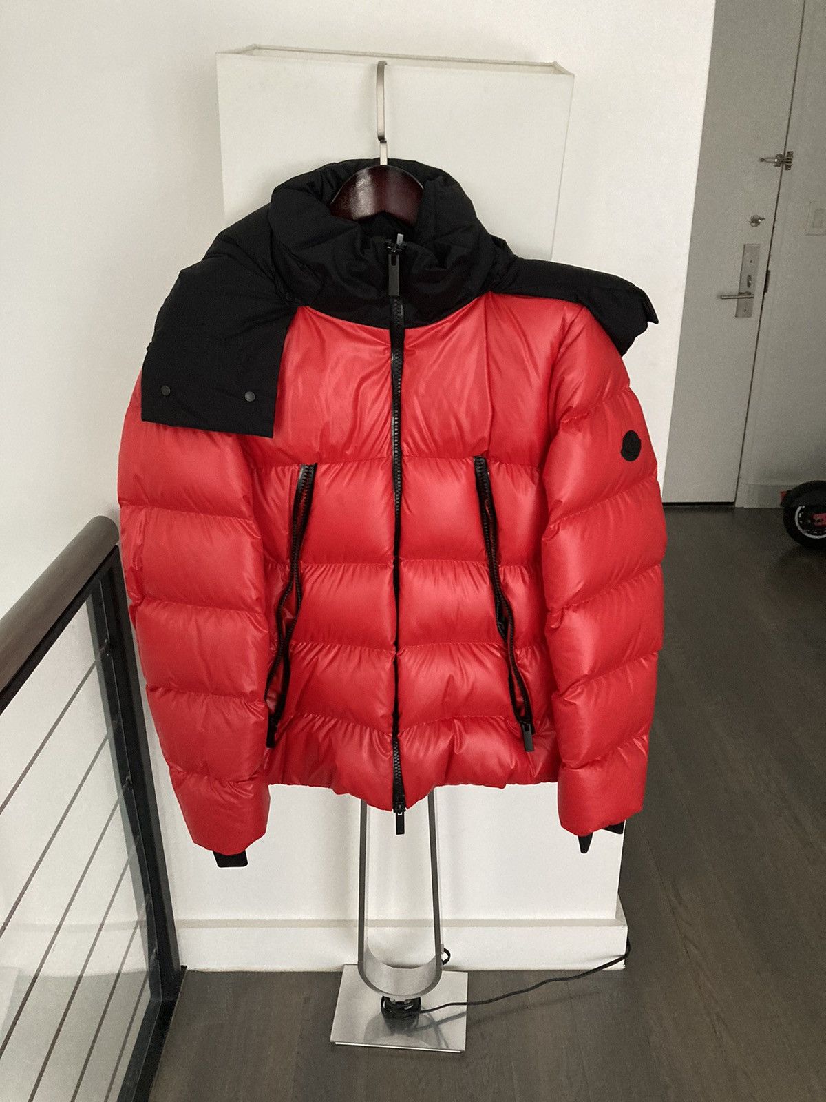 image of Moncler Zubair Zip-Up Jacket in Red, Men's (Size Medium)