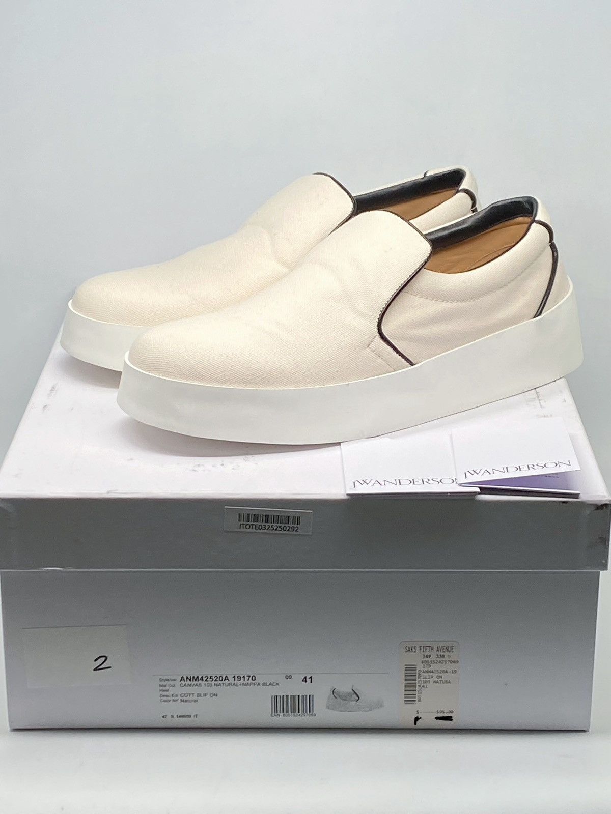 JW Anderson JW Anderson Men's Canvas Slip On Sneakers size 41/us size 8 Size US 8 / EU 41 - 11 Thumbnail