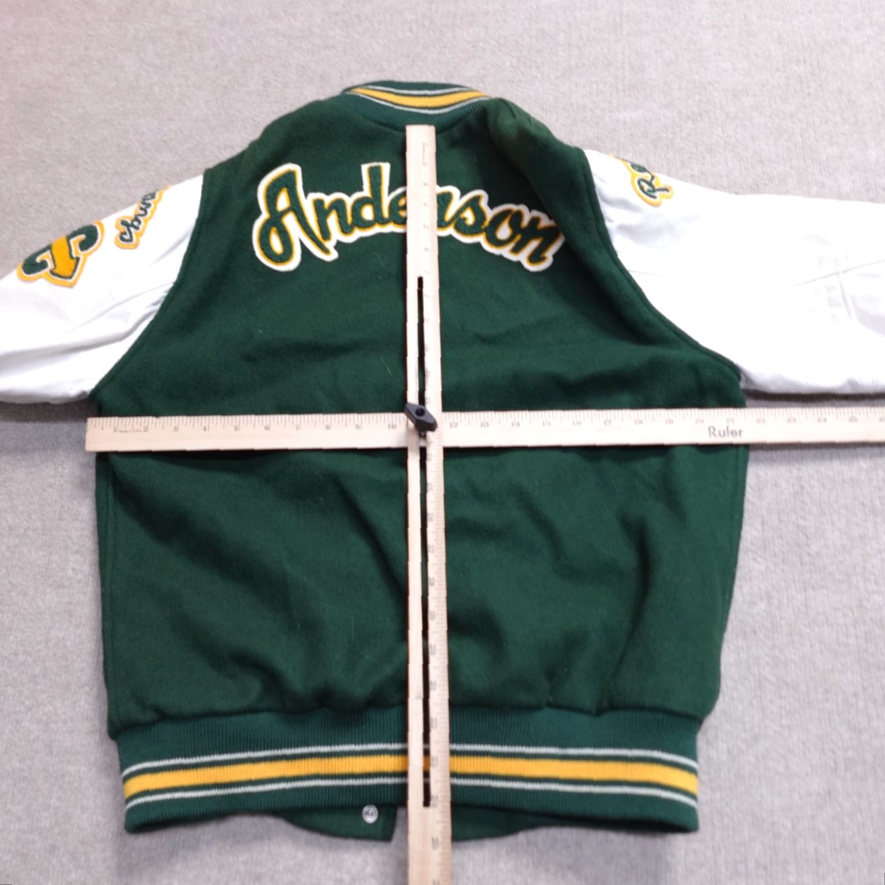 JW Anderson Dehen Jacket Varsity Green Wool Leather Snap S Small - Men - Short - United States - Chris Anderson - Mustangs Redmont? Size US S / EU 44-46 / 1 - 3 Thumbnail