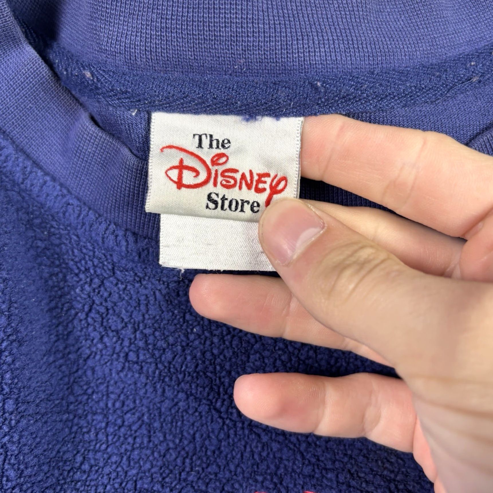 Disney VINTAGE Disney The Disney Store Fleece Sweatshirt Embroidered Mickey Large 90s USA Shirt Mens Blue Cotton Size US L / EU 52-54 / 3 - 5 Thumbnail