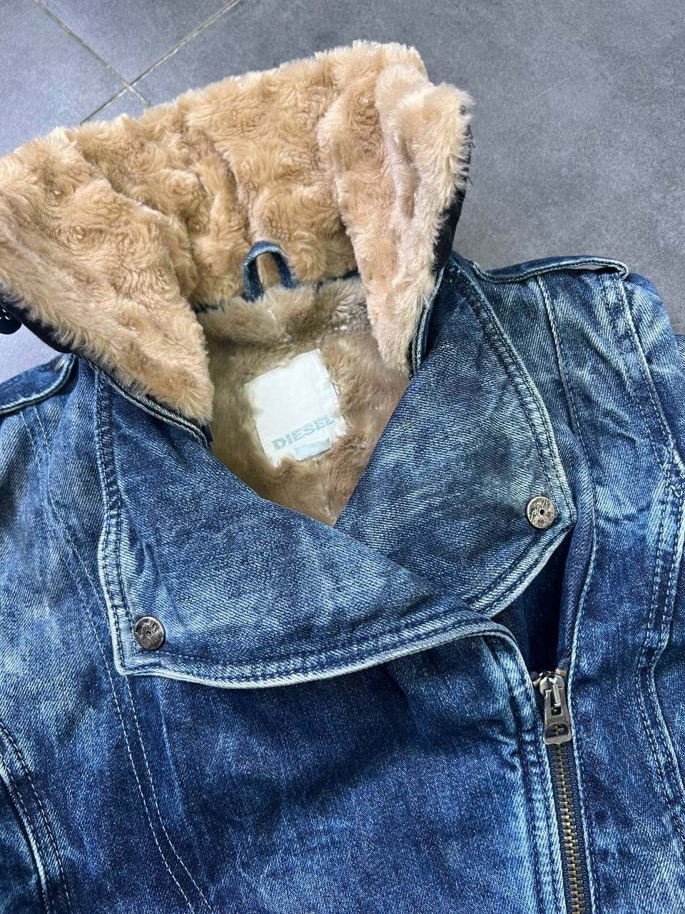 Diesel Crazy DIESEL Vintage Faux Fur Sherpa Washed Denim Jacket Size S / US 4 / IT 40 - 7 Thumbnail