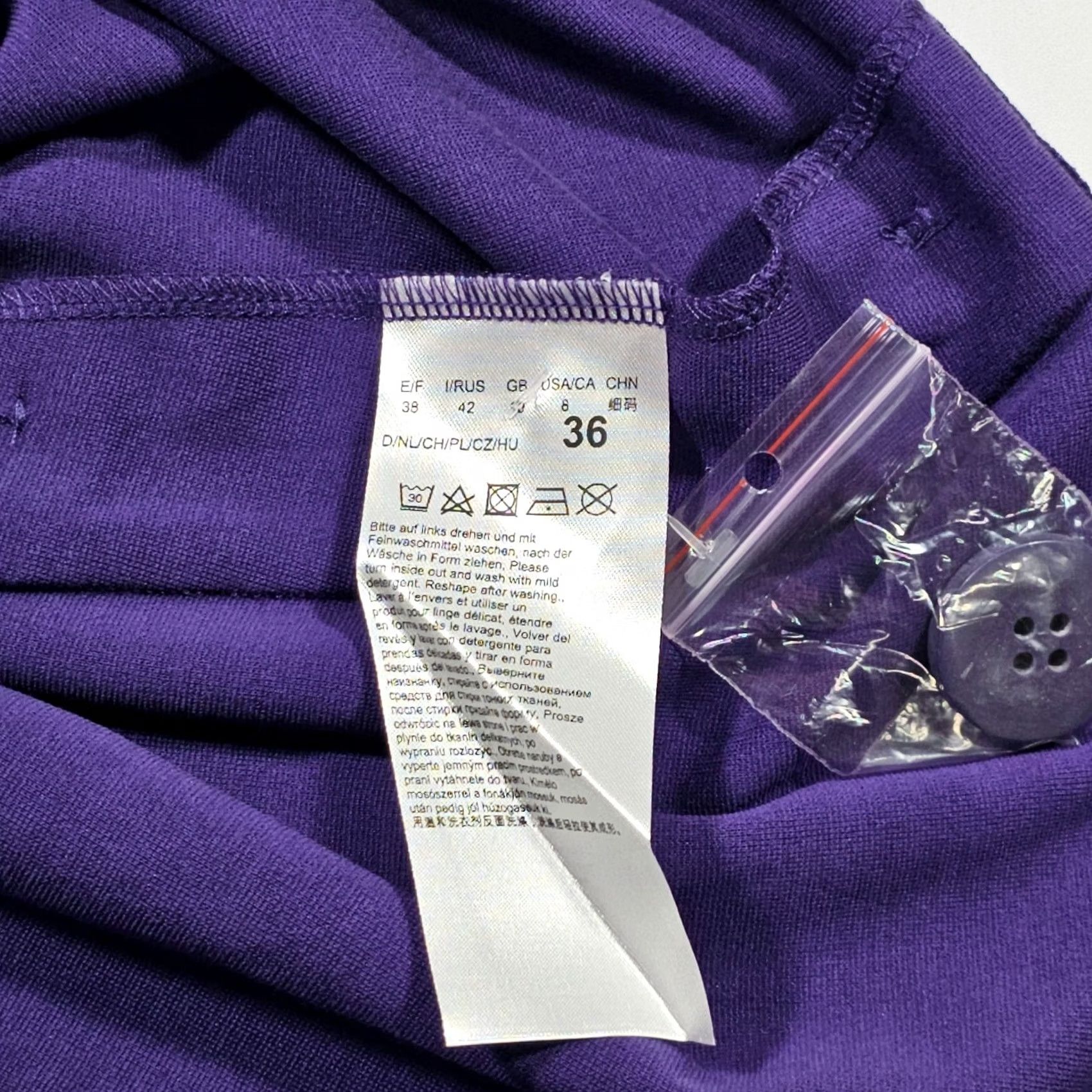Vintage Betty Barclay Womens Jumper Purple 10 UK Short Sleeve Round Neck Top Ladies Size L / US 10 / IT 46 - 7 Thumbnail