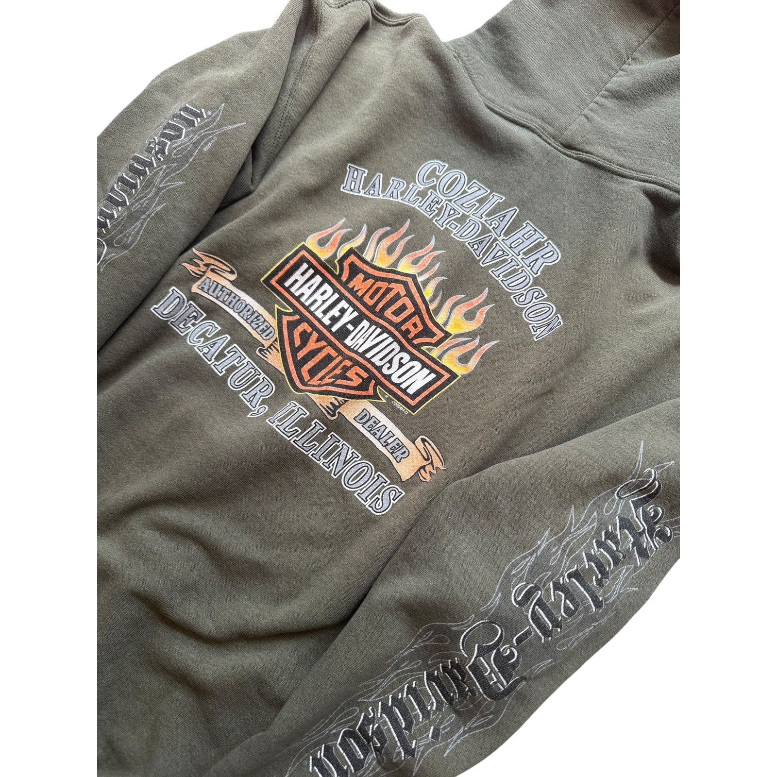 Harley Davidson Vintage Faded Harley Davidson Olive Wings Pullover Hoodie Size US XXL / EU 58 / 5 - 7 Thumbnail