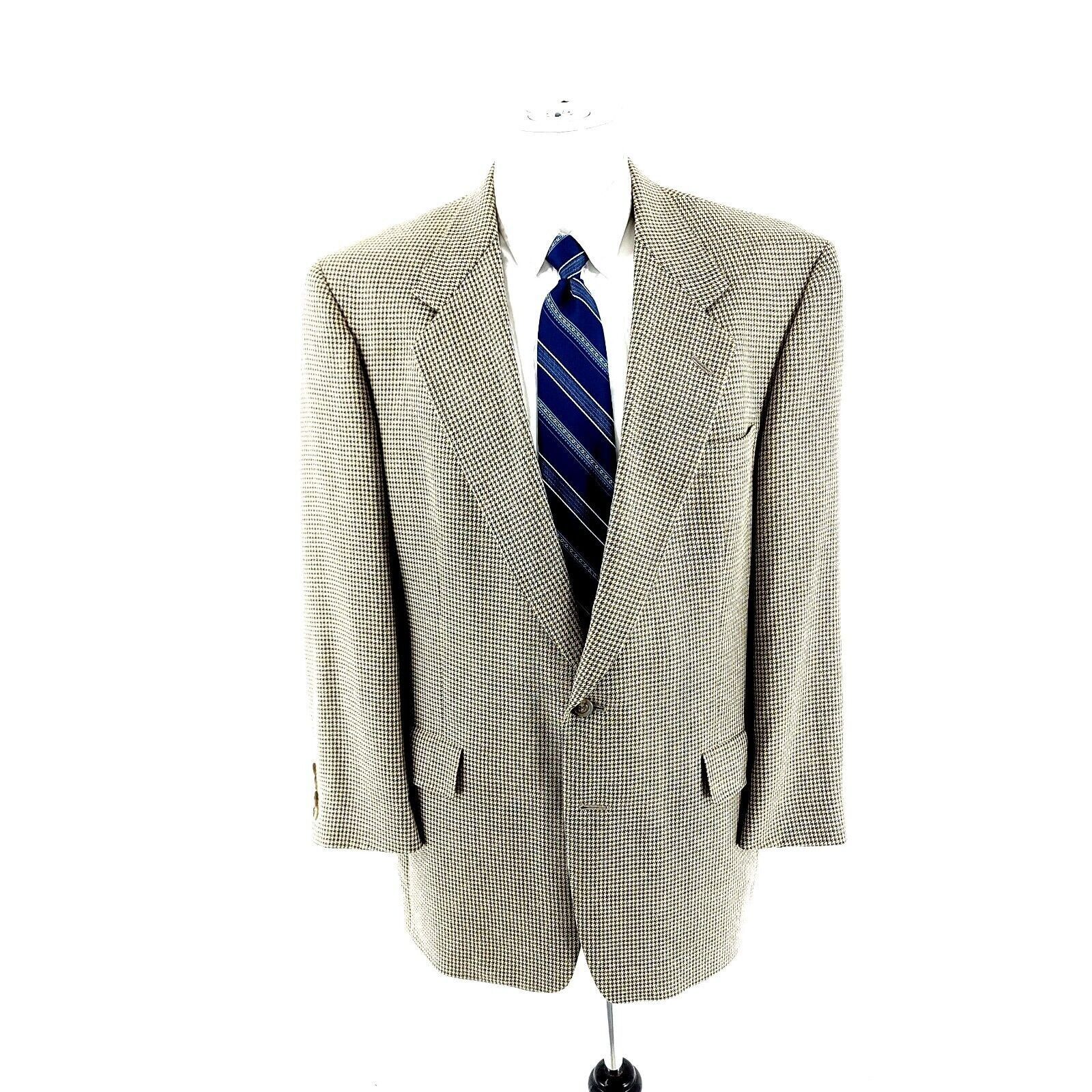 Hart Schaffner Marx Hart Schaffner Marx Wool 2 Button Sport Coat 42R Gray Tan Gr Size 42R - 3 Thumbnail