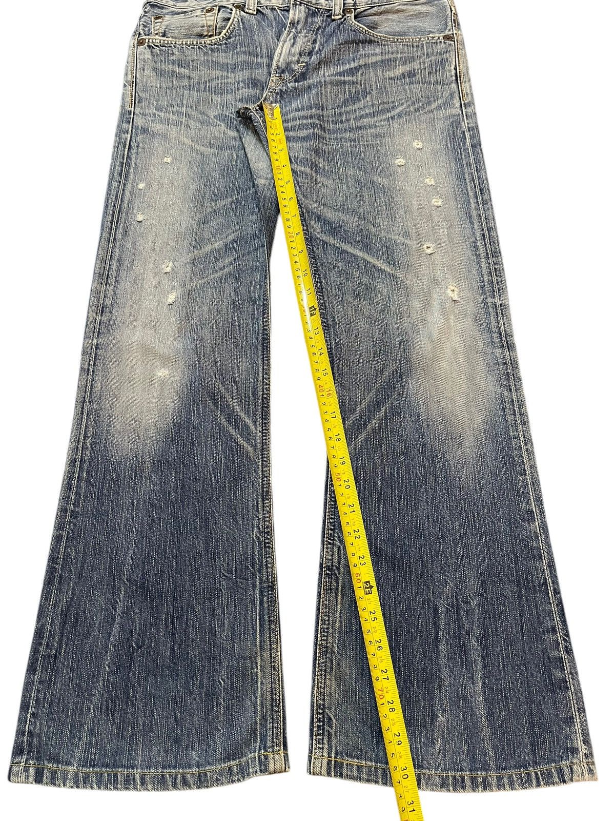 Edwin Vintage Edwin Blue Trip 503 Faded Distress Wide Leg Baggy Size US 34 / EU 50 - 13 Thumbnail